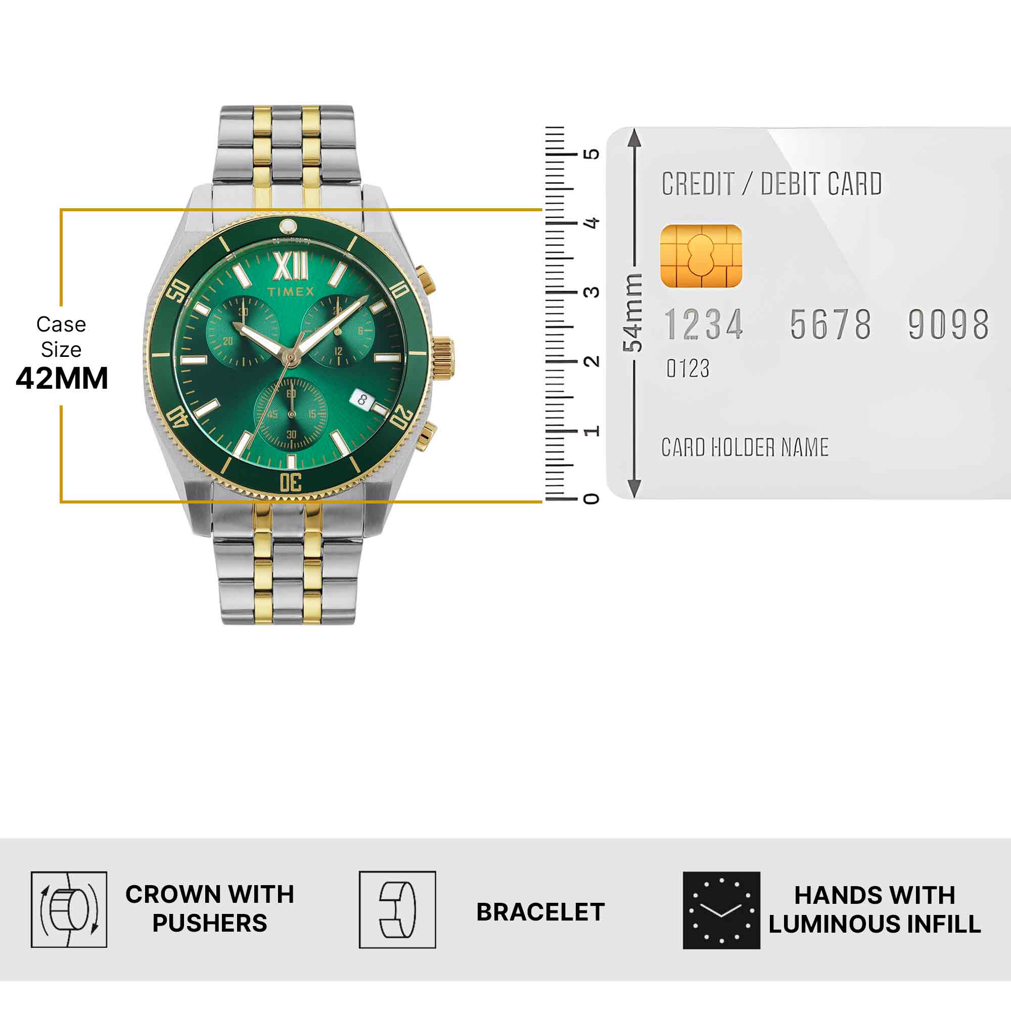 Timex Green Round Dial Analog Chronograph Men's Watch - TWEG298SMU01 - Image 6