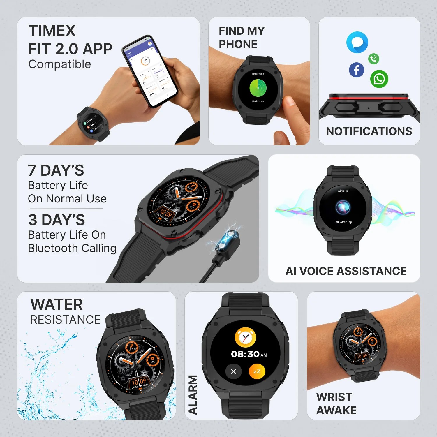 TIMEX Smart Halo 1.32(3.3cm) AMOLED Display with  BT Calling Smartwatch for Unisex - TWTXW1100T - Image 4