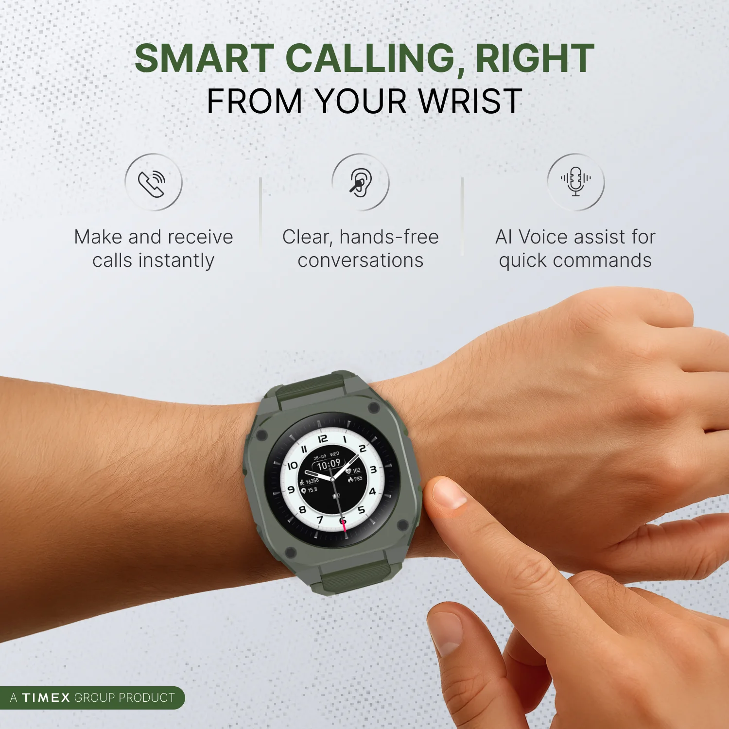 TIMEX Smart Halo 1.32(3.3cm) AMOLED Display with  BT Calling Smartwatch for Unisex - TWTXW1101T - Image 2
