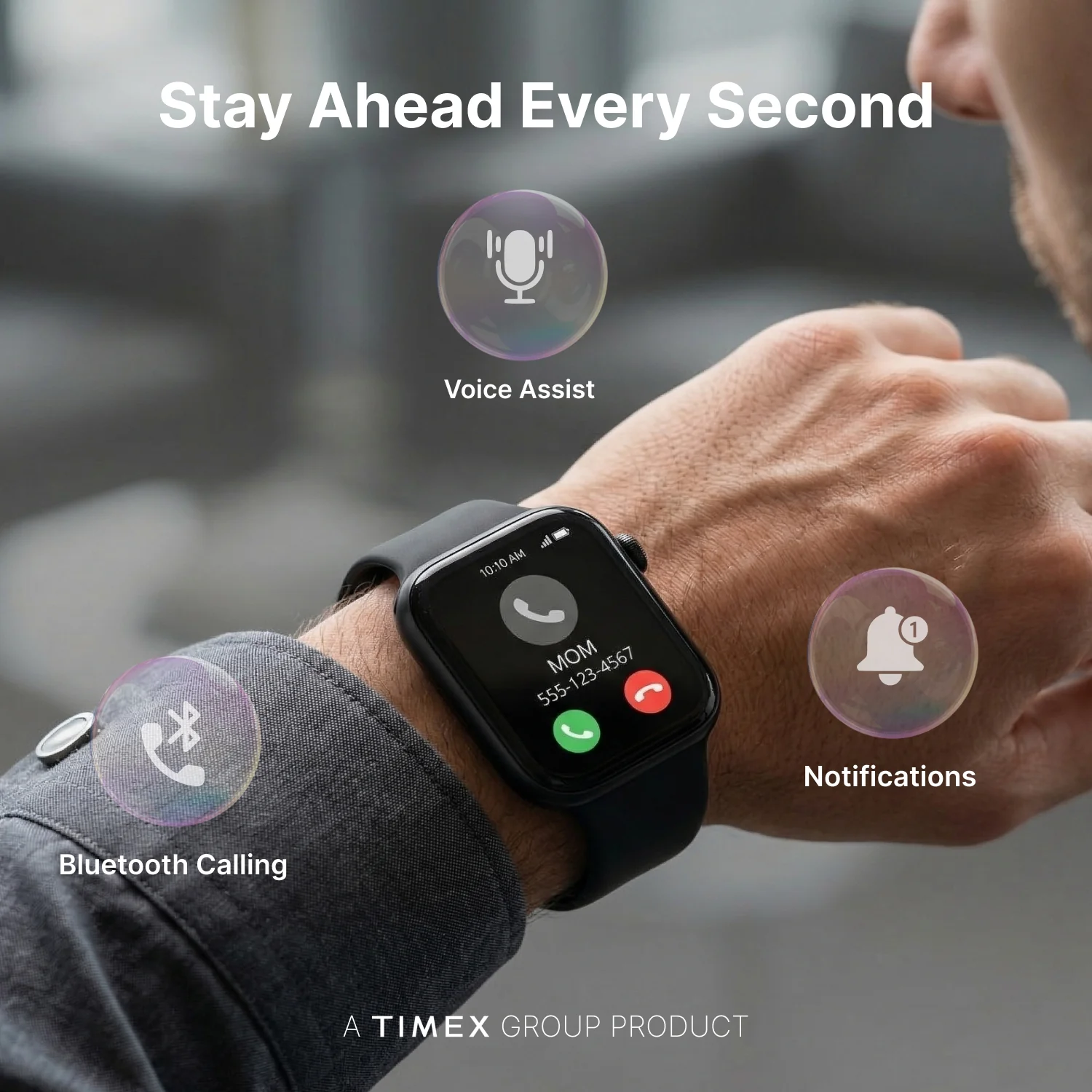 TIMEX iConnect Alpha 1.83 inch TFT Display BT Calling Smartwatch - TWIXW1700T - Image 2