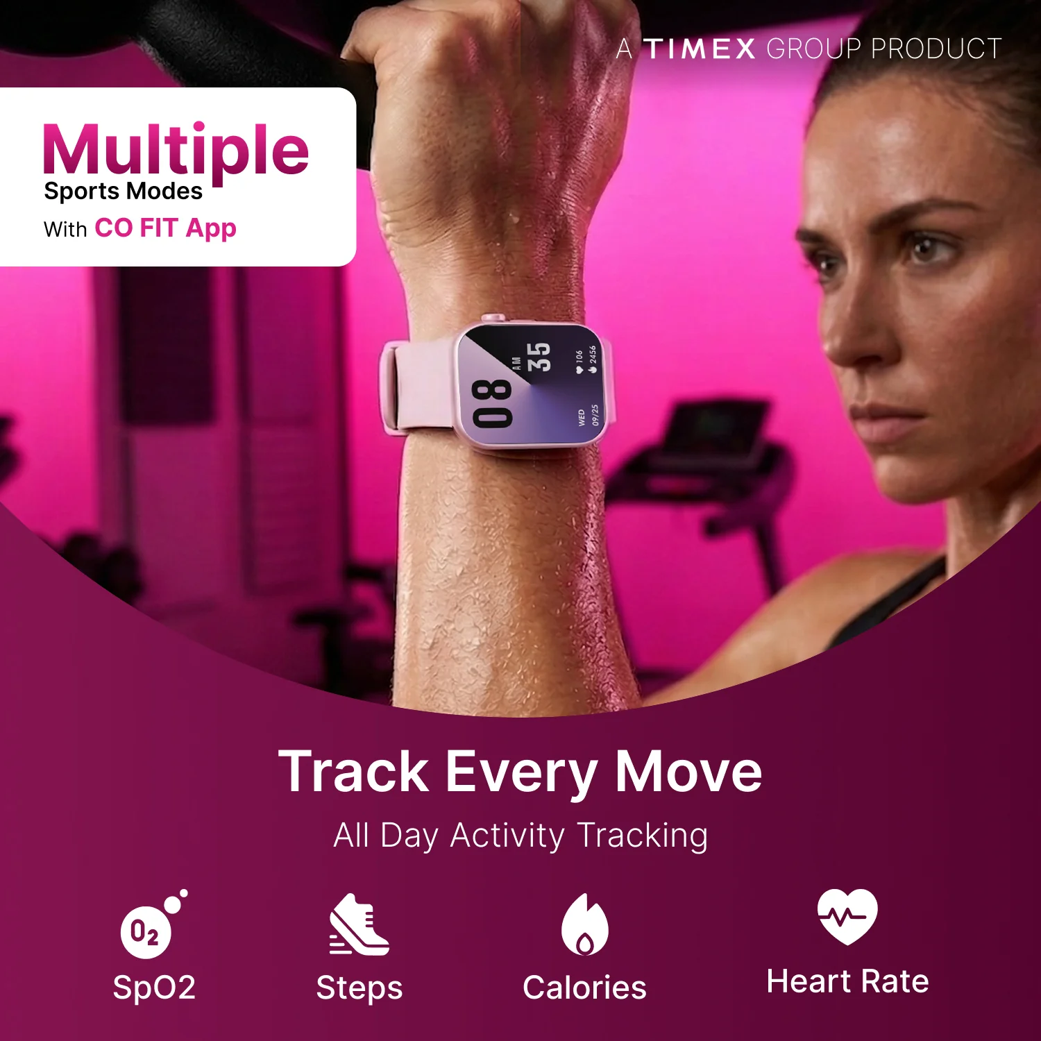 TIMEX iConnect Alpha 1.83 inch TFT Display BT Calling Smartwatch - TWIXW1701T - Image 4