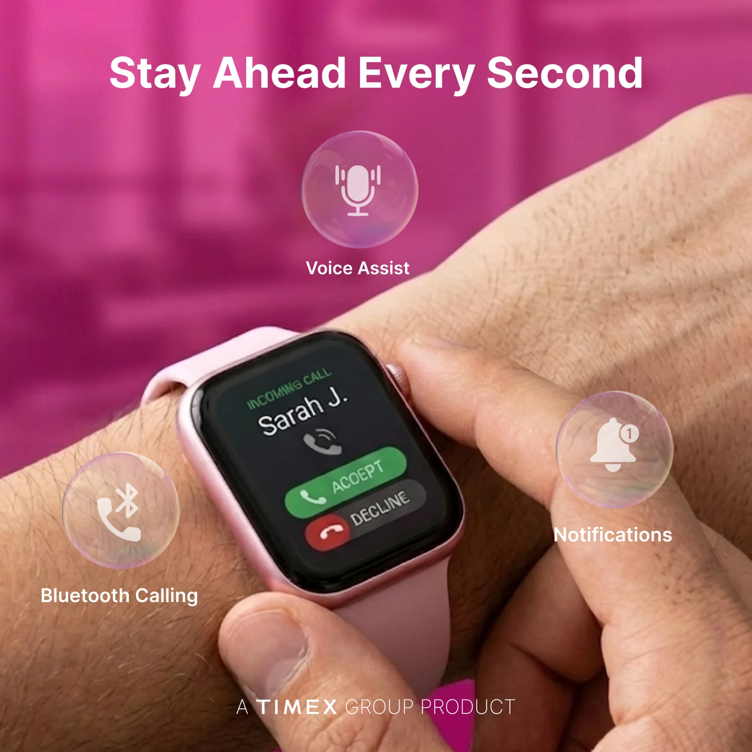 TIMEX iConnect Alpha 1.83 inch TFT Display BT Calling Smartwatch - TWIXW1701T - Image 6