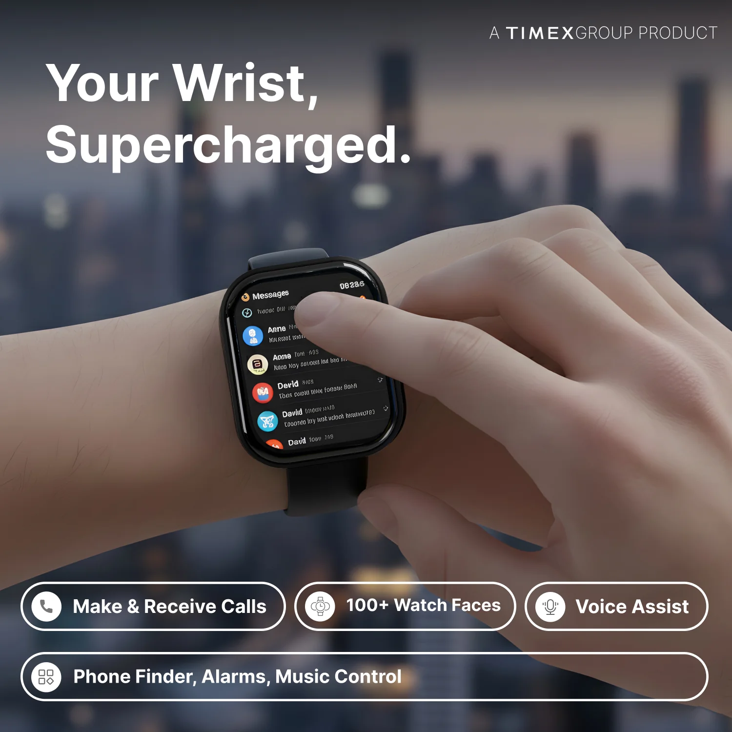 TIMEX iConnect Arc+ Smartwatch with 2.01 Inch IPS Display with  BT Calling Smartwatch for Unisex - TWIXW1600T - Image 2