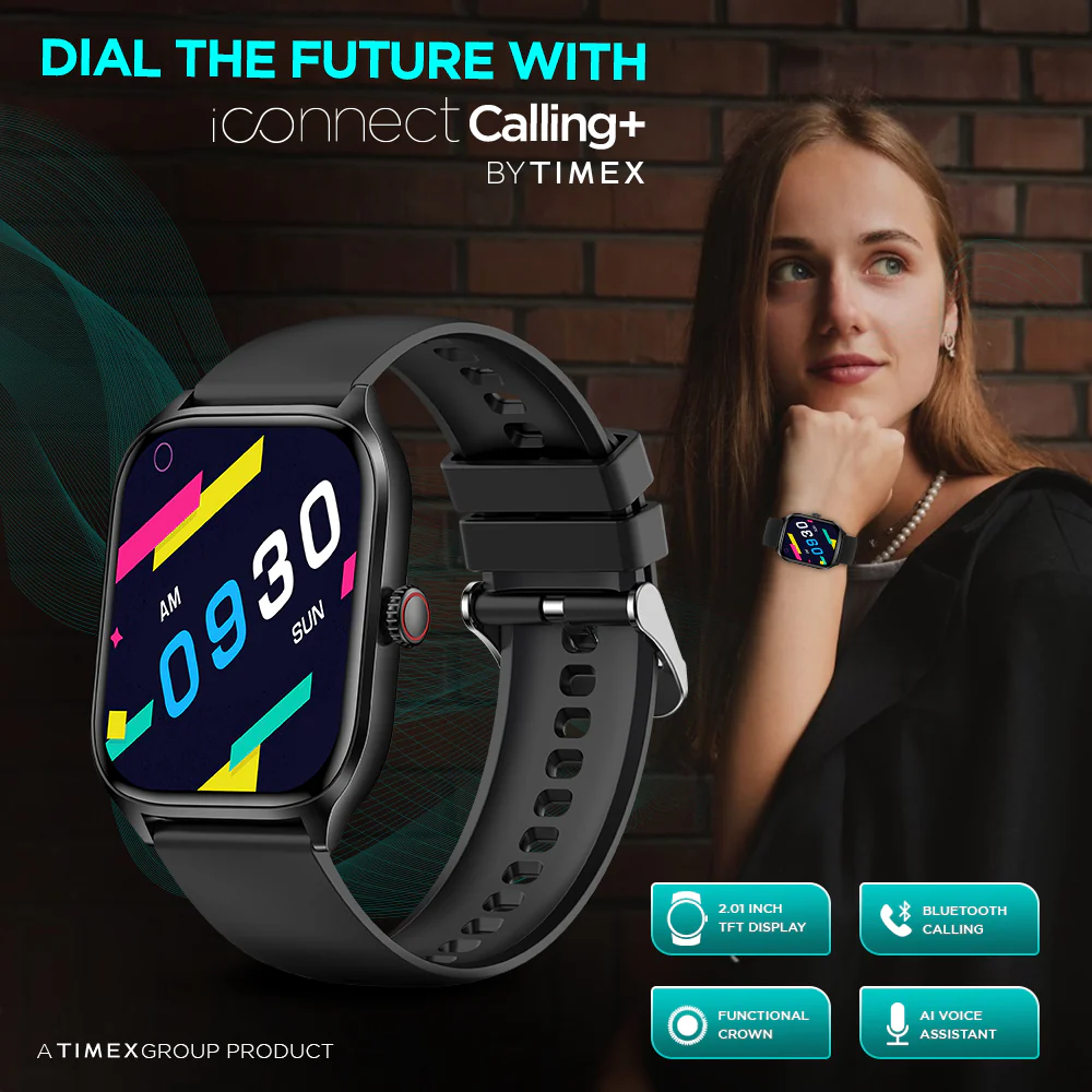 Timex IConnect Calling 2.01 inches (5.10 cm) TFT Display With 240x296 Pixel Resolution|Functional Crown|Bluetooth Calling|AI Voice Assist - TWIXW500T - Image 2