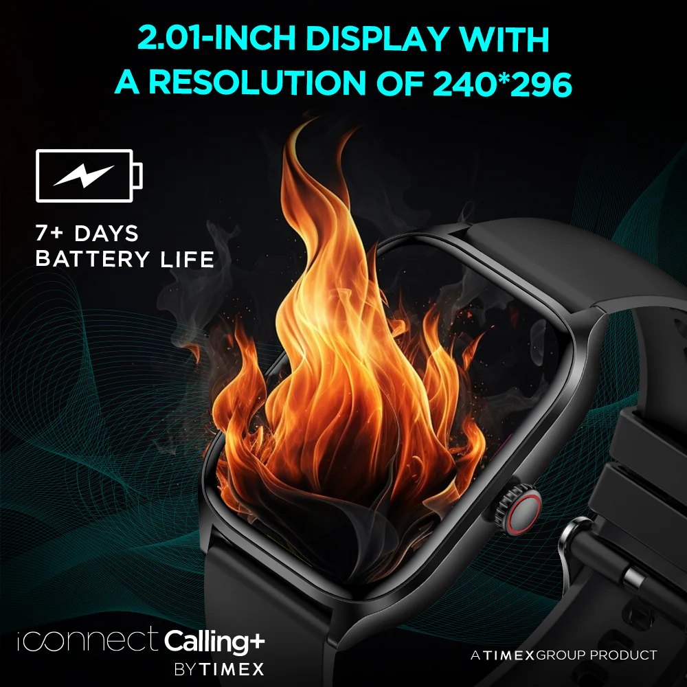 Timex IConnect Calling 2.01 inches (5.10 cm) TFT Display With 240x296 Pixel Resolution|Functional Crown|Bluetooth Calling|AI Voice Assist - TWIXW500T - Image 3