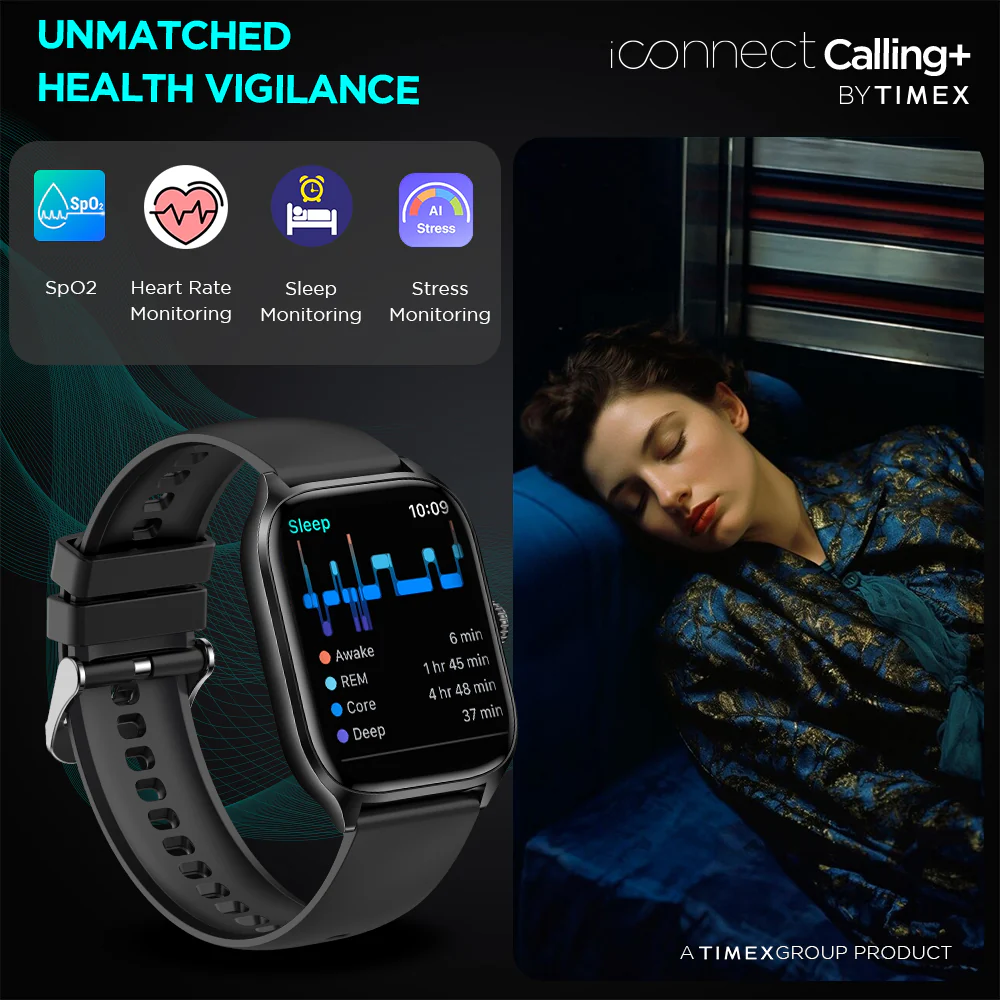 Timex IConnect Calling 2.01 inches (5.10 cm) TFT Display With 240x296 Pixel Resolution|Functional Crown|Bluetooth Calling|AI Voice Assist - TWIXW500T - Image 4
