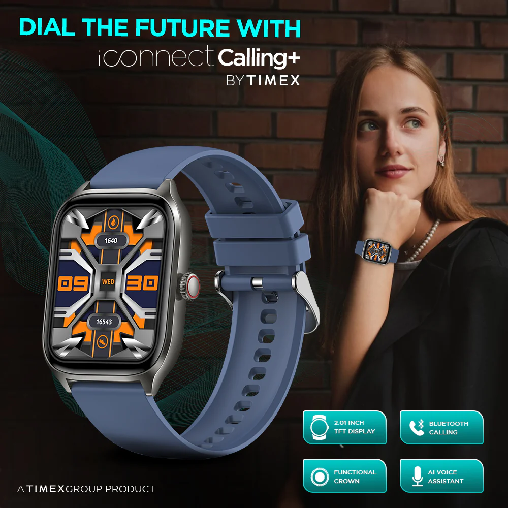 Timex IConnect Calling Smartwatch Elegant 2.01 inches (5.10 cm) Screen with Smart Notifications|Bluetooth Calling|AI Voice Assist- TWIXW501T - Image 2