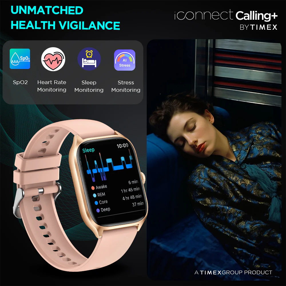 Timex IConnect Calling 2.01(5.10 cm) TFT Display With Functional Crown|Bluetooth Calling | AI Voice Assist|100 Sports Modes- TWIXW504T - Image 3