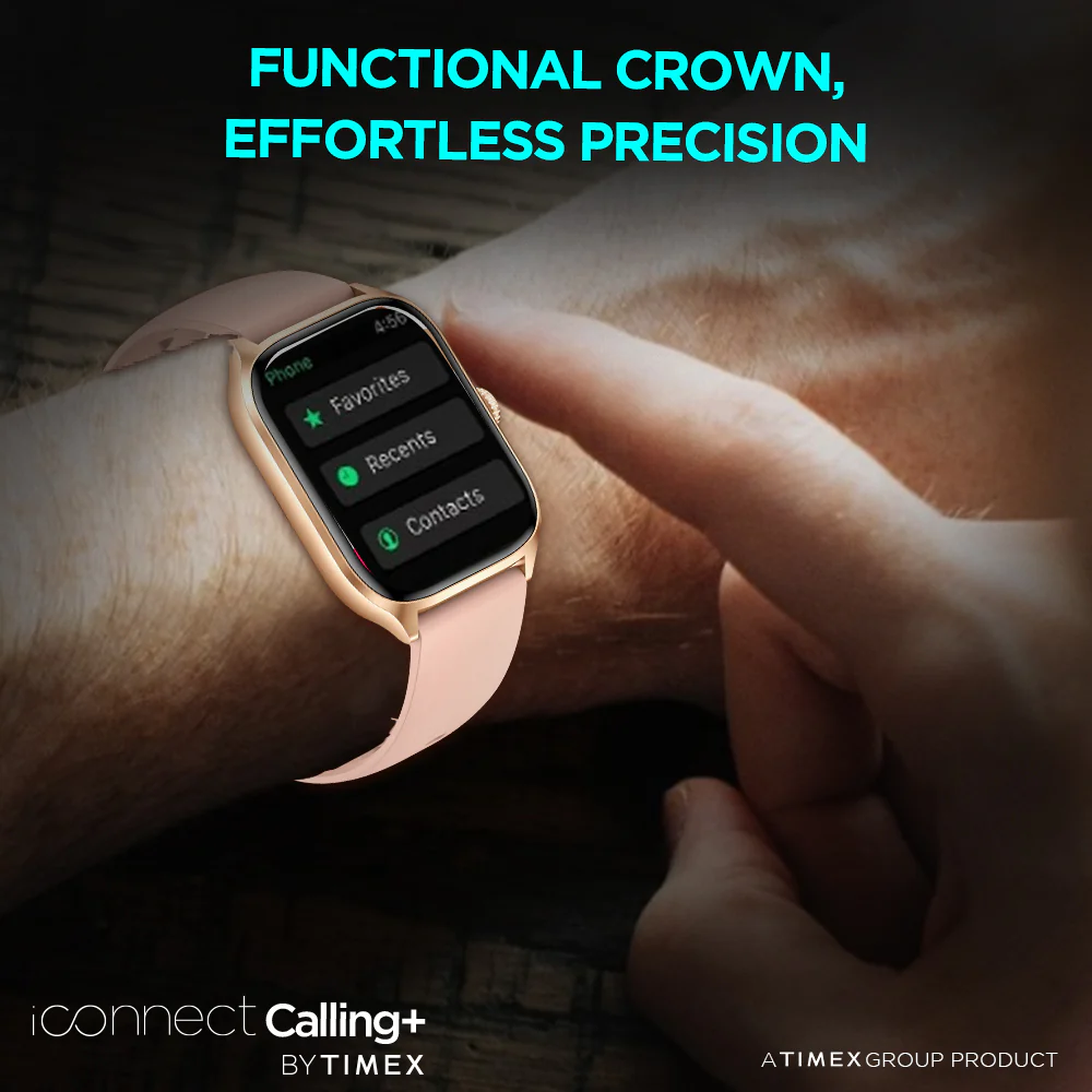 Timex IConnect Calling 2.01(5.10 cm) TFT Display With Functional Crown|Bluetooth Calling | AI Voice Assist|100 Sports Modes- TWIXW504T - Image 4