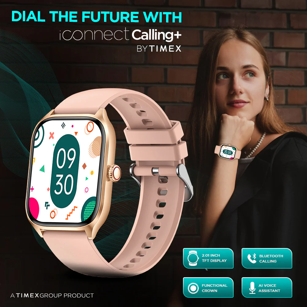 Timex IConnect Calling 2.01(5.10 cm) TFT Display With Functional Crown|Bluetooth Calling | AI Voice Assist|100 Sports Modes- TWIXW504T - Image 7