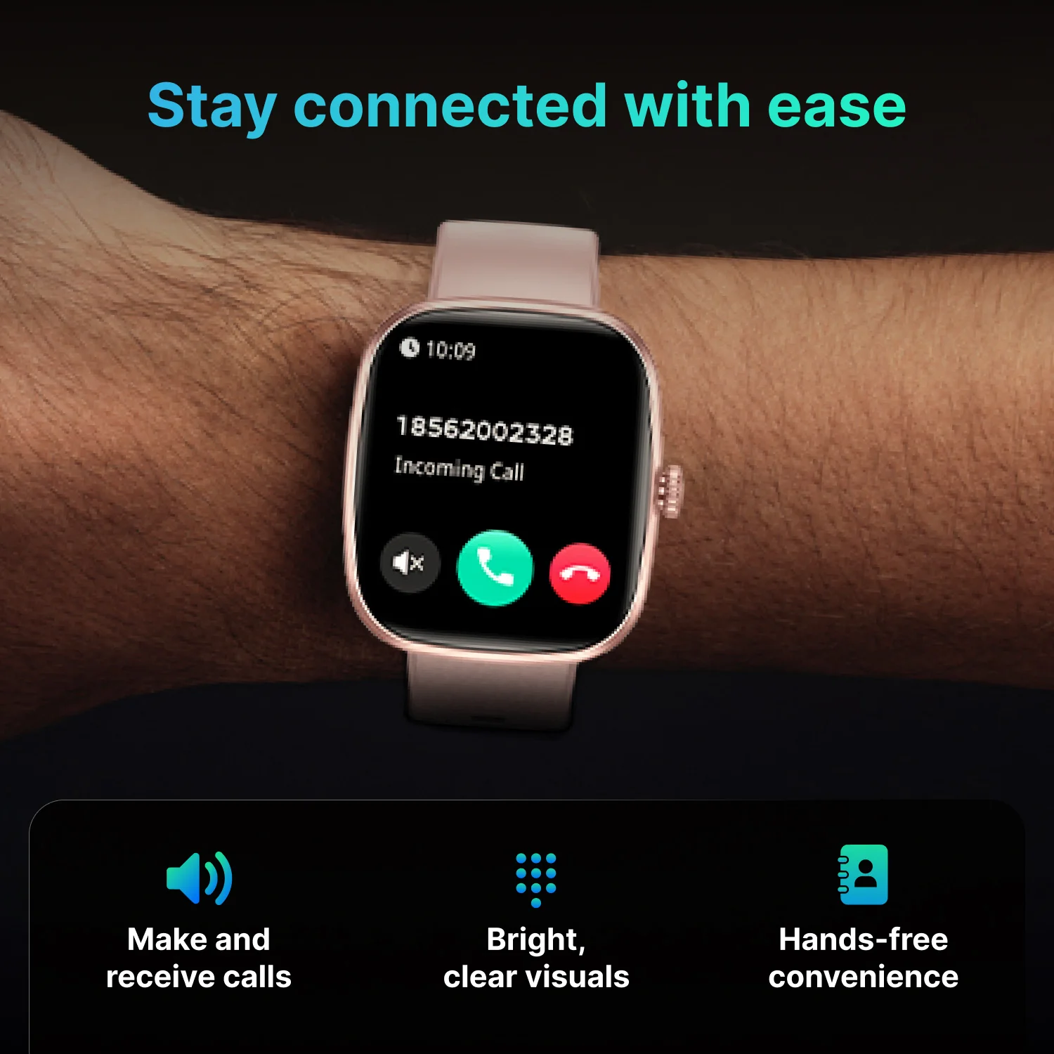Timex iConnect Calling Ace 1.83 inches (4.64 cm) Display with Functional Crown and BT Calling Smartwatch For Unisex - TWIXW1101T - Image 6