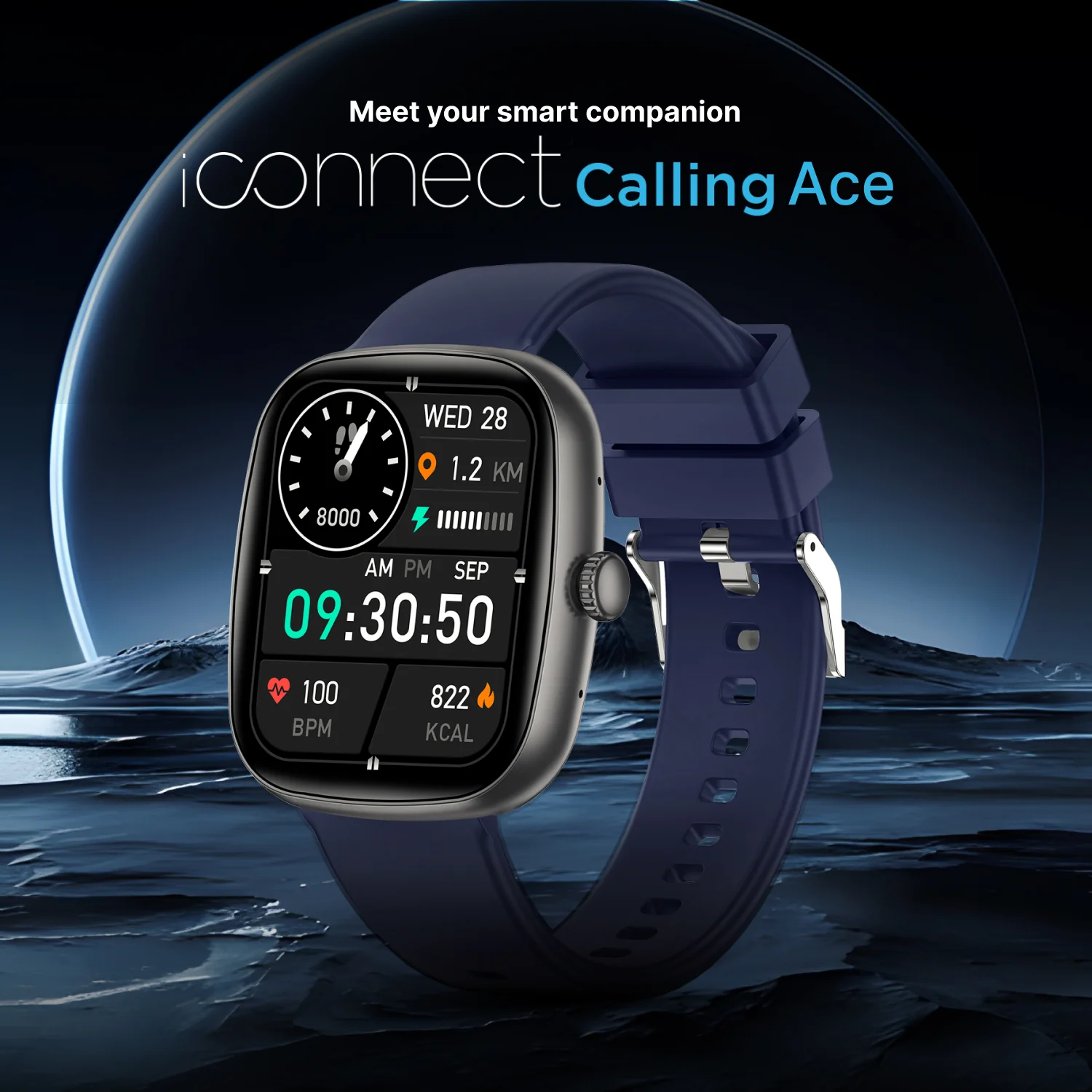 Timex iConnect Calling Ace 1.83 inches (4.64 cm) Display with Functional Crown and BT Calling Smartwatch For Unisex - TWIXW1103T - Image 3