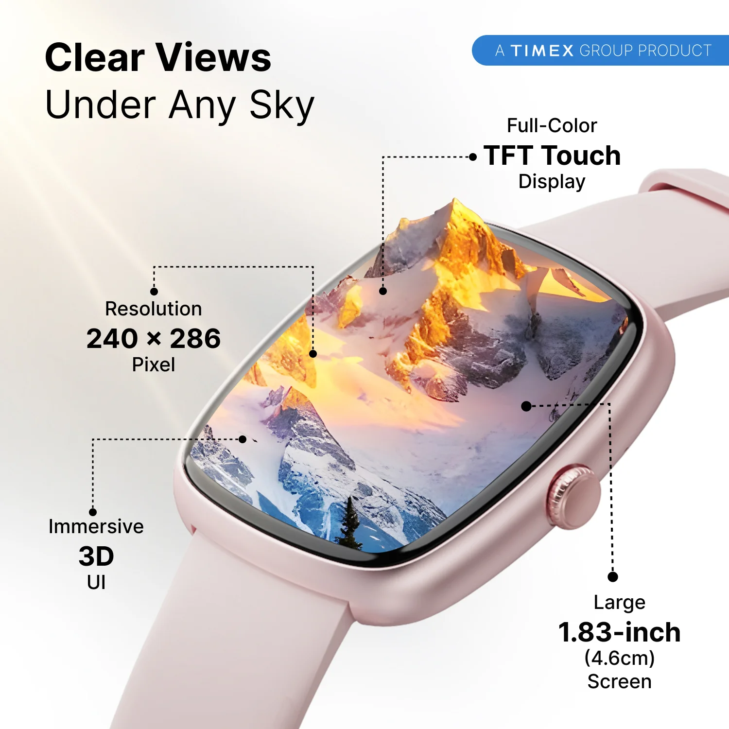 Timex iConnect Calling Ace 1.83 inches (4.6 cm) 3D UI Display with Functional Crown and BT Calling Smartwatch For Unisex - TWIXW1501T - Image 10