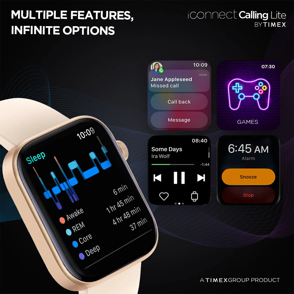 Timex iConnect Calling Lite 1.83 inches (4.6cm) Display BT Calling Smartwatch For Unisex - TWIXW601T - Image 7