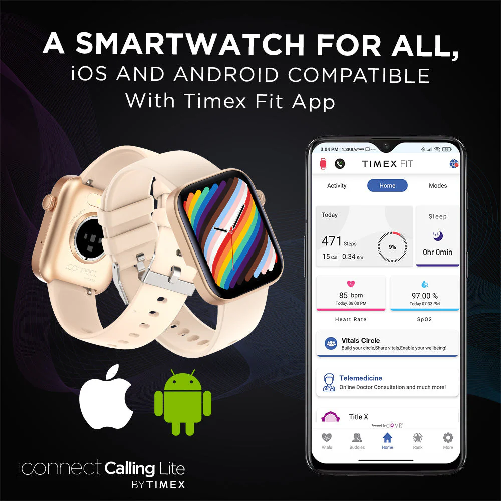 Timex iConnect Calling Lite 1.83 inches (4.6cm) Display BT Calling Smartwatch For Unisex - TWIXW601T - Image 8