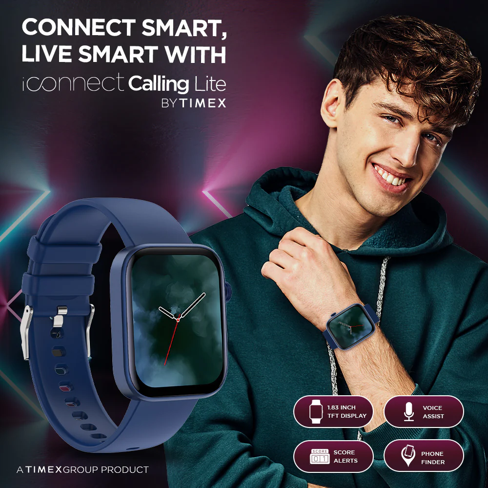 Timex iConnect Calling Lite 1.83 inches (4.6cm) Display BT Calling Smartwatch For Unisex - TWIXW602T - Image 2
