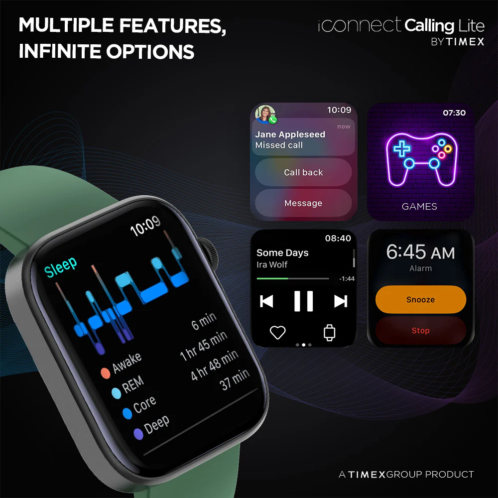 Timex iConnect Calling Lite 1.83 inches (4.6cm) Display BT Calling Smartwatch For Unisex - TWIXW603T - Image 6