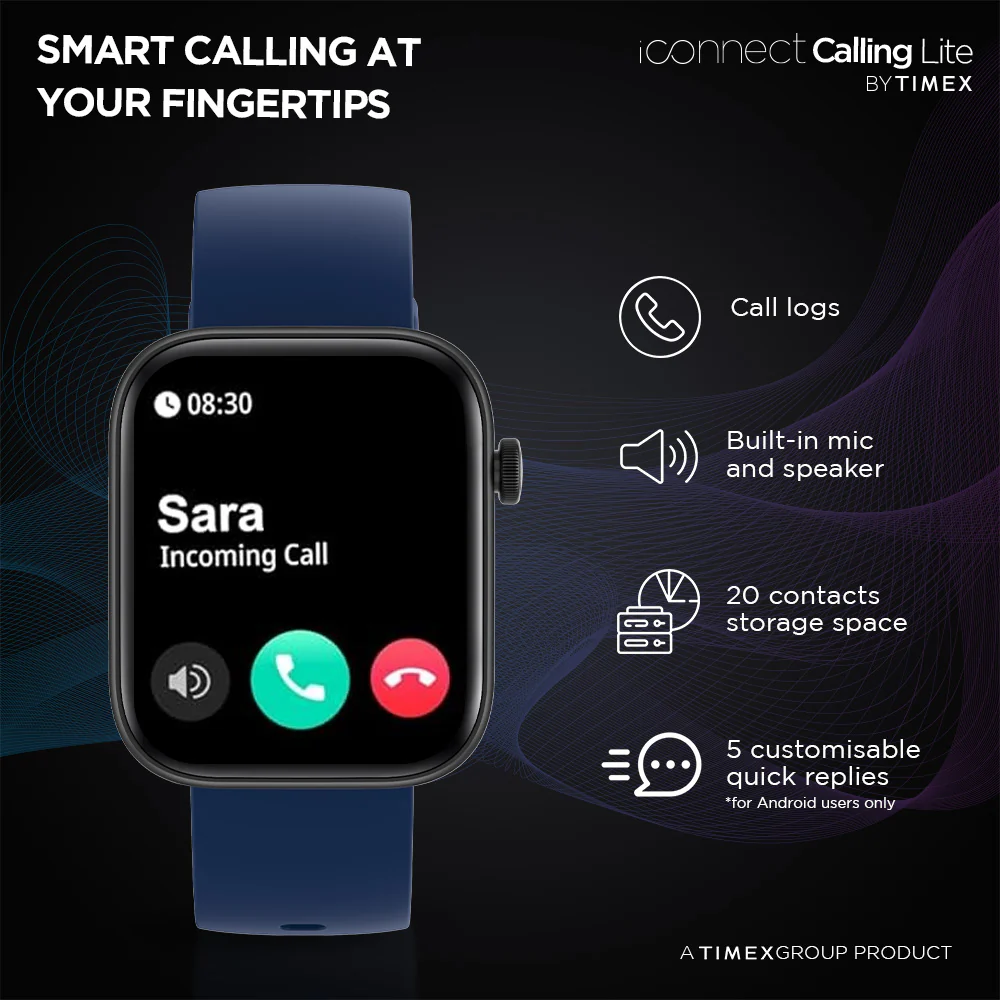 Timex iConnect Calling Lite 1.83(4.6cm) Display BT Calling Smartwatch For Unisex - TWIXW604T - Image 8