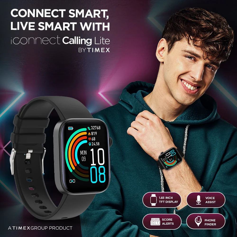 Timex iConnect Calling Lite 1.83(4.6cm) Display BT Calling Smartwatch For Unisex - TWIXW605T - Image 2