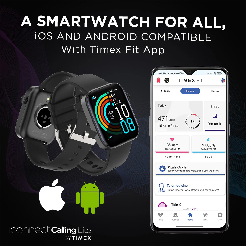 Timex iConnect Calling Lite 1.83(4.6cm) Display BT Calling Smartwatch For Unisex - TWIXW605T - Image 7