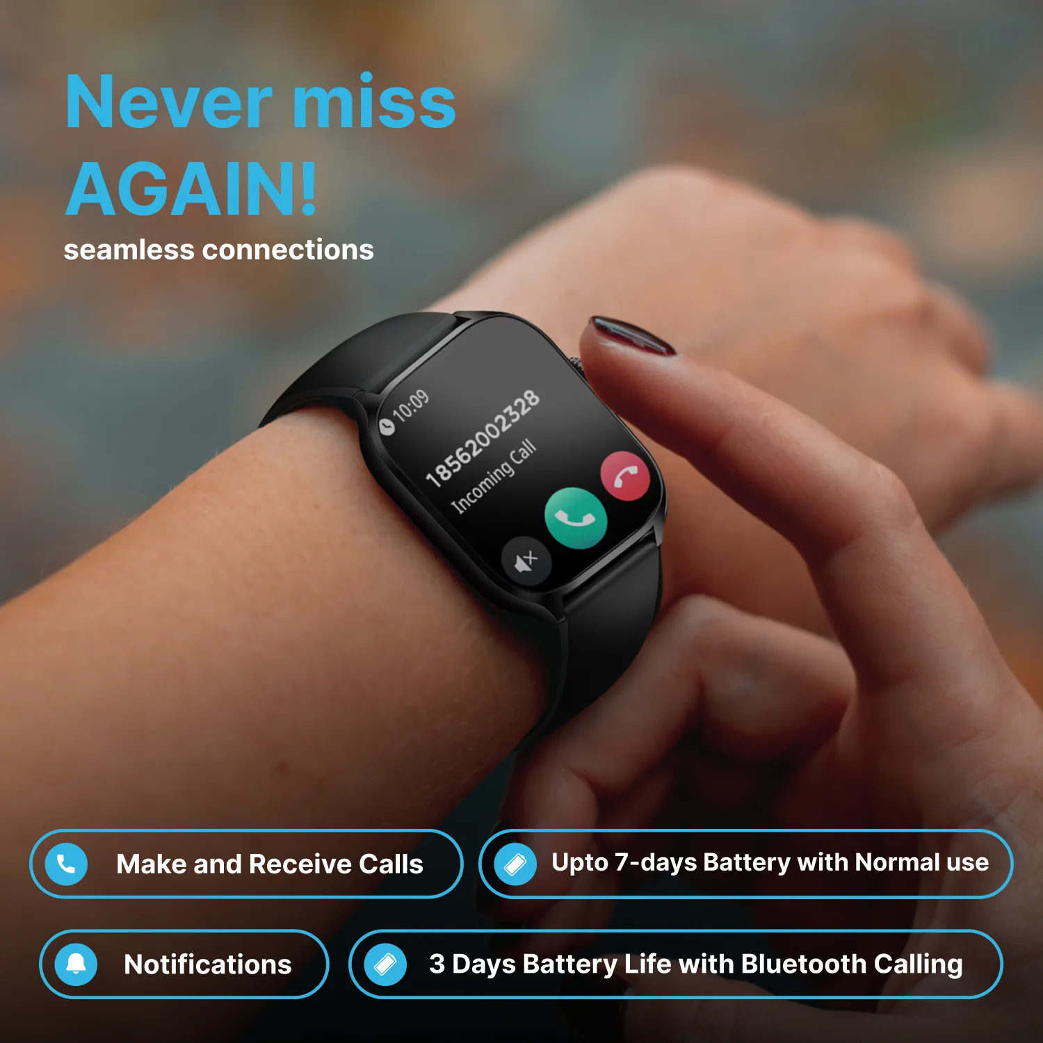 Timex iConnect Calling Max 2.01(5.1cm) Display with Functional Crown and BT Calling Smartwatch For Unisex - TWIXW1300T - Image 14