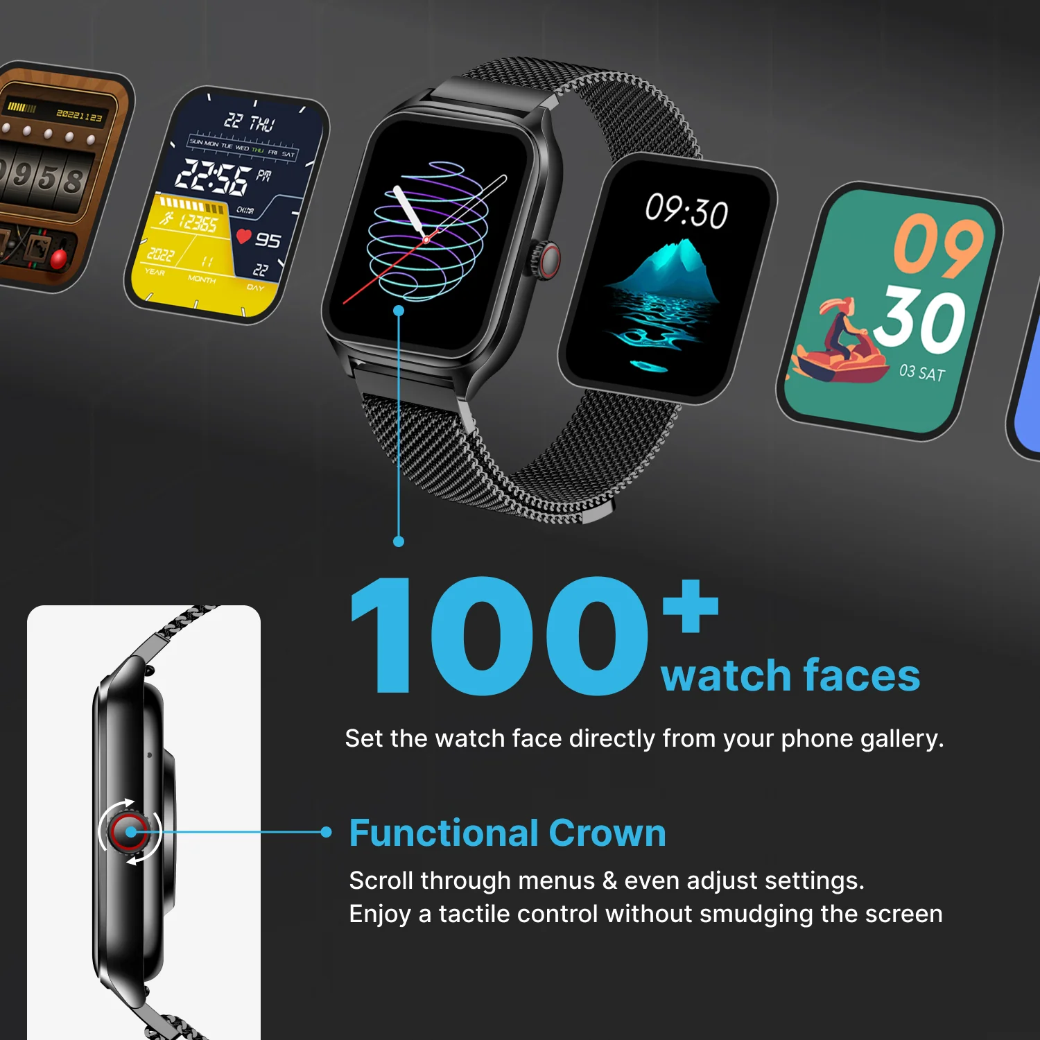 Timex iConnect Calling Max 2.01(5.1cm) Display with Functional Crown and BT Calling Smartwatch For Unisex - TWIXW1303T - Image 12