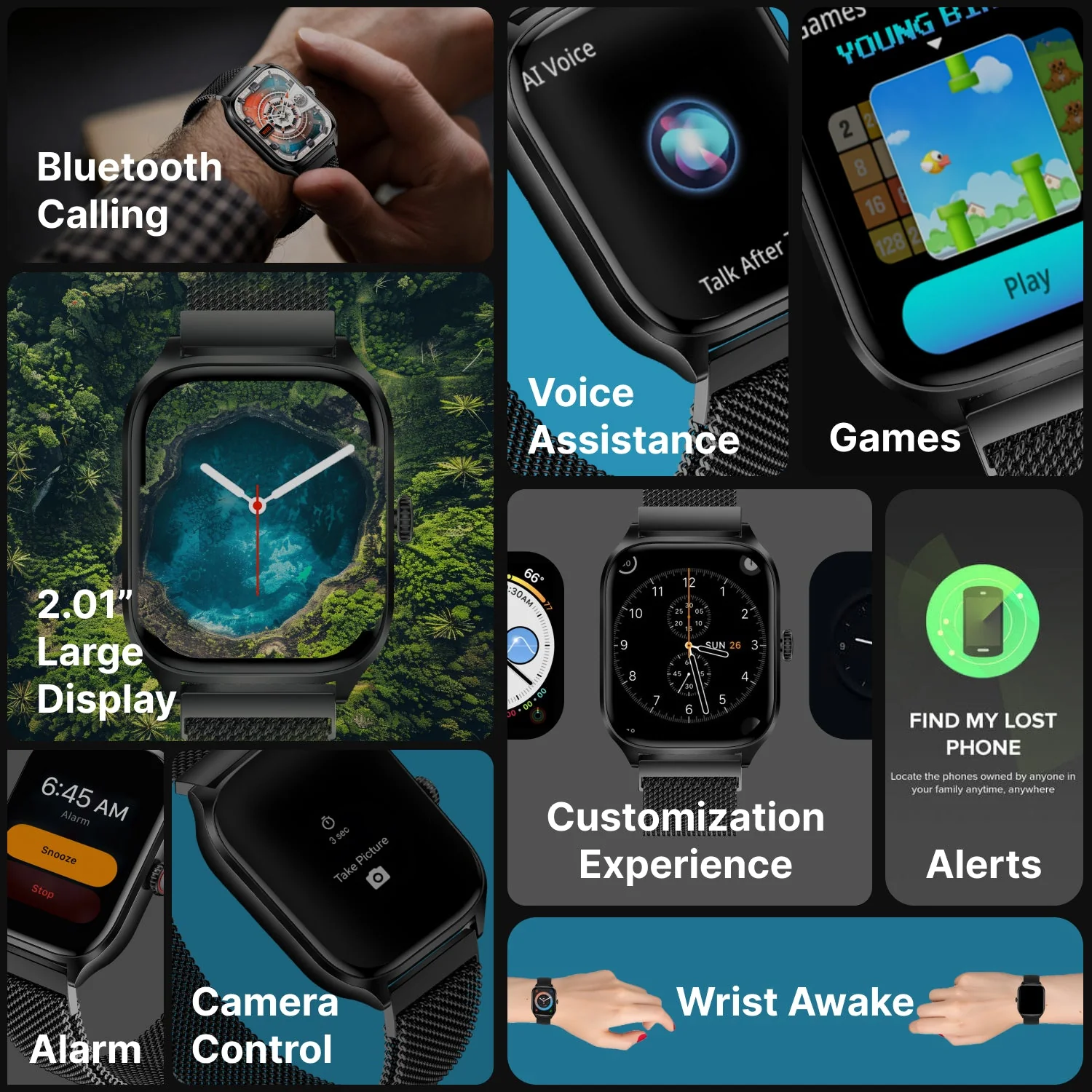 Timex iConnect Calling Max 2.01(5.1cm) Display with Functional Crown and BT Calling Smartwatch For Unisex - TWIXW1303T - Image 4