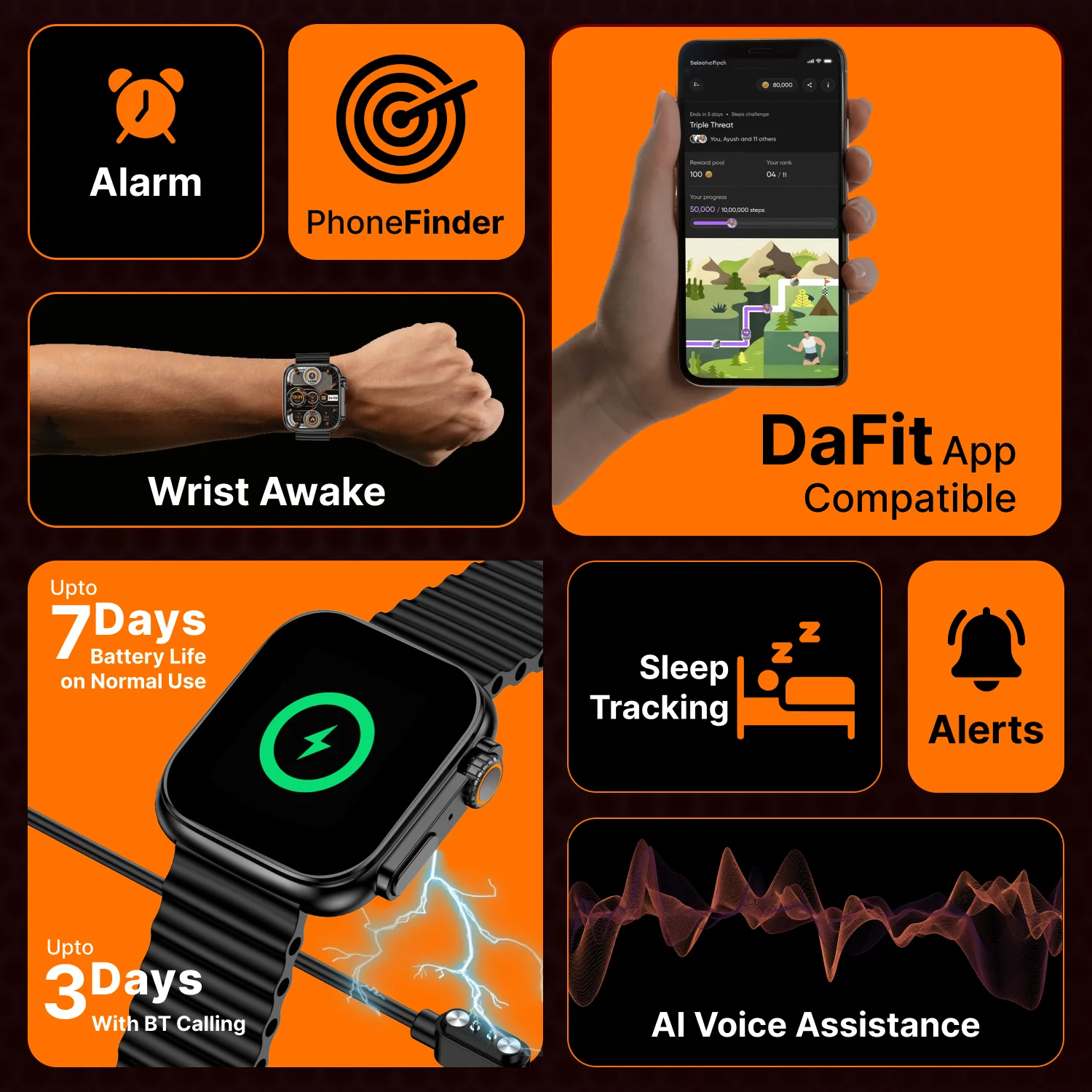 Timex iConnect Edge 1.83 inches (4.64 cm) Display with Functional Crown and BT Calling Smartwatch For Unisex - TWIXW700T - Image 8