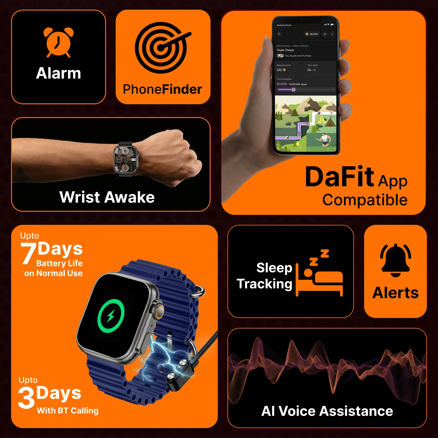 Timex iConnect Edge 1.83 inches (4.64 cm) Display with Functional Crown and BT Calling Smartwatch For Unisex - TWIXW703T - Image 8