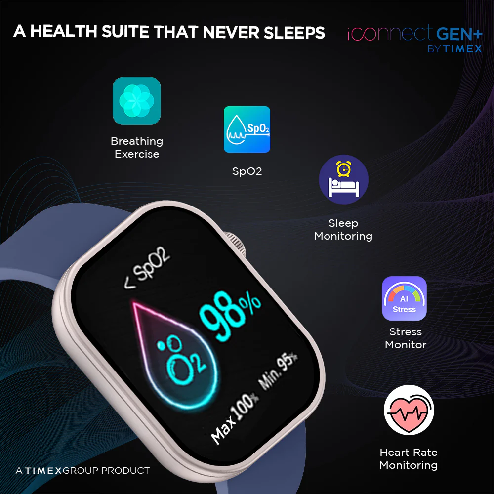 Timex iConnect Gen Smartwatch|2.01(5.10 cm) TFT Display with 240x296 Pixel Resolution|Rotational Crown|Single Sync Bluetooth Calling|AI Voice Assist|100 Sports Modes|200 Watchfaces|Upto 7 Days Battery(Normal Usage) - TWIXW300T - Image 7