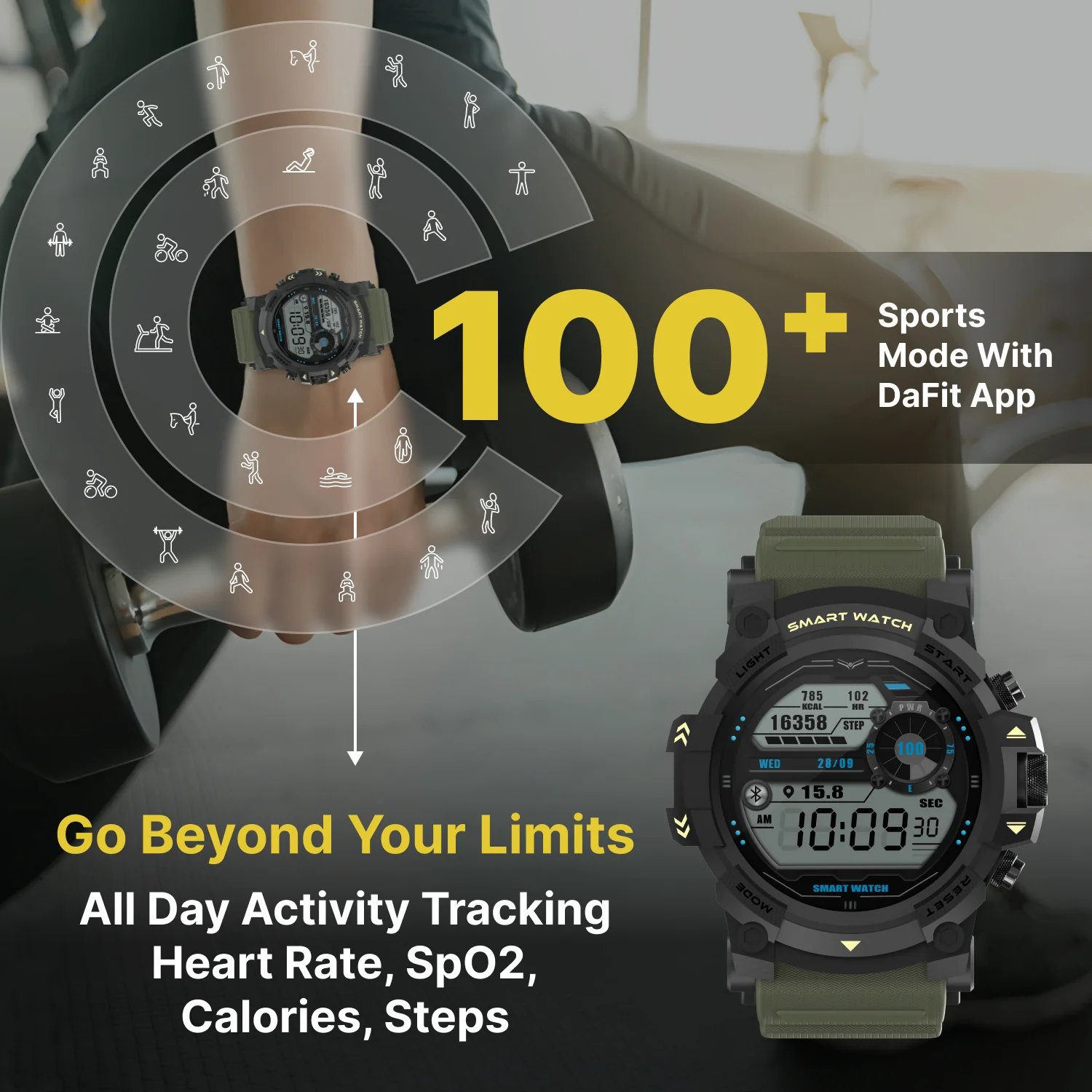 Timex iConnect Go 1.38 inches (3.50 cm) Display with Functional Crown and BT Calling Smartwatch For Unisex - TWIXW801T - Image 12