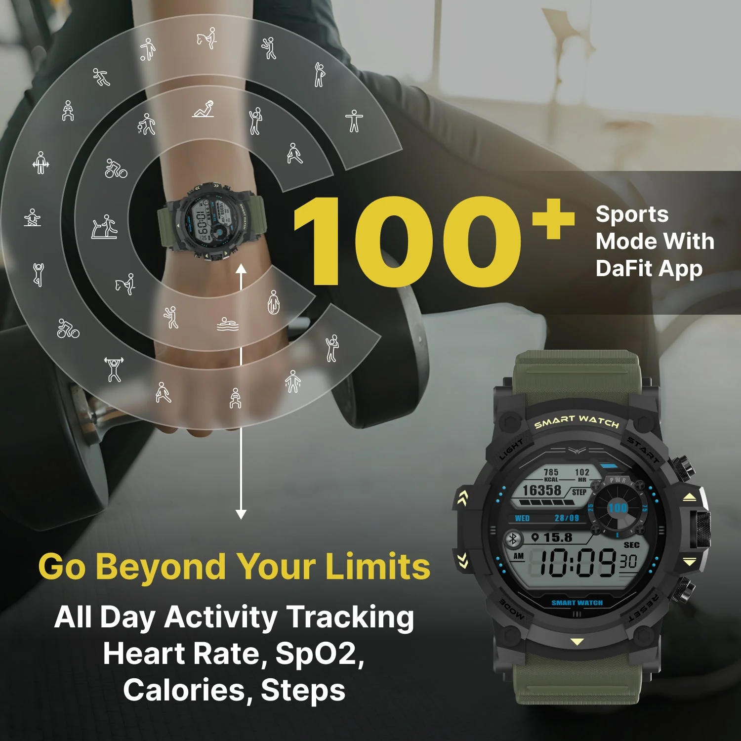 Timex iConnect Go 1.38 inches (3.50 cm) Display with Functional Crown and BT Calling Smartwatch For Unisex - TWIXW801T - Image 5