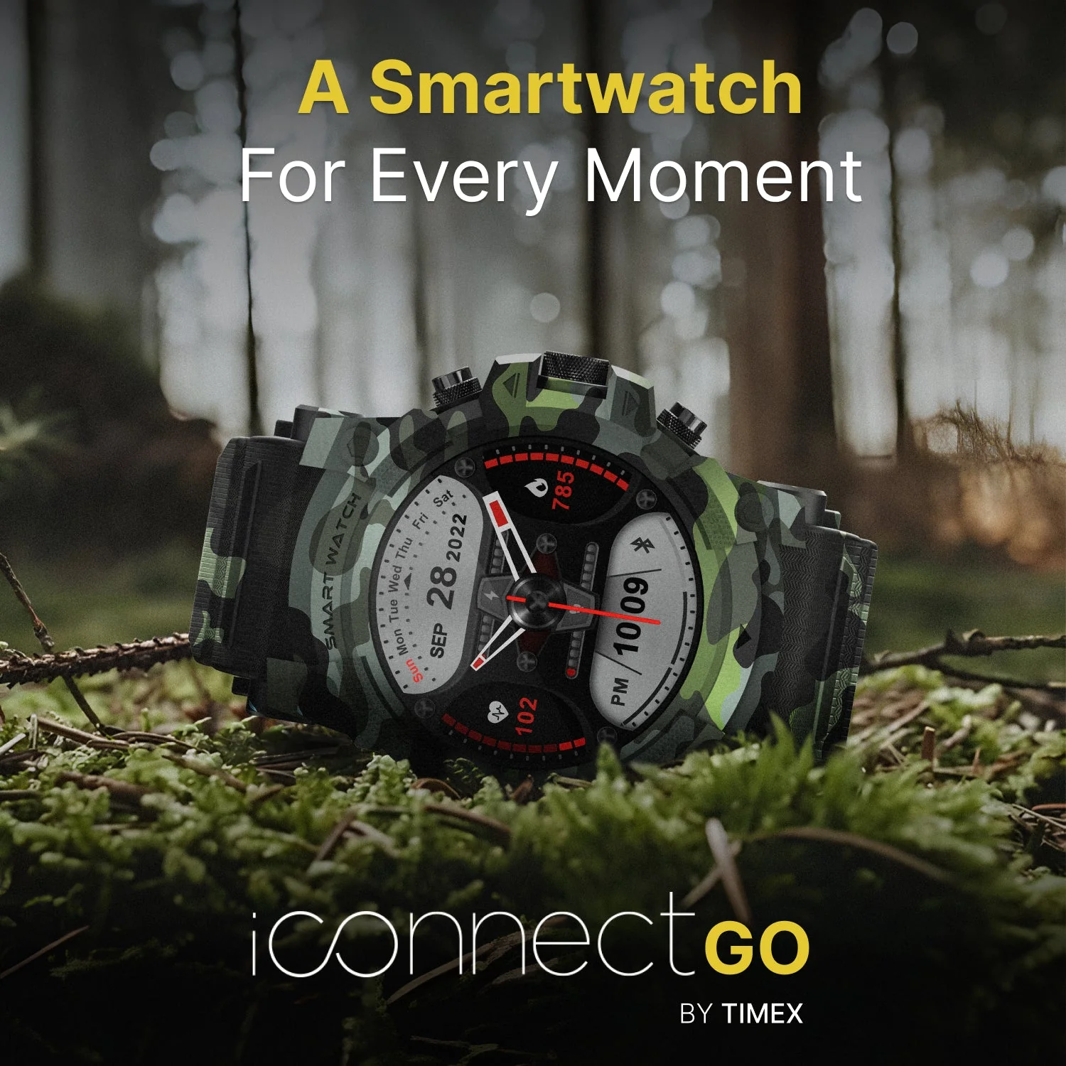 Timex iConnect Go 1.38 inches (3.50 cm) Display with Functional Crown and BT Calling Smartwatch For Unisex - TWIXW802T - Image 2