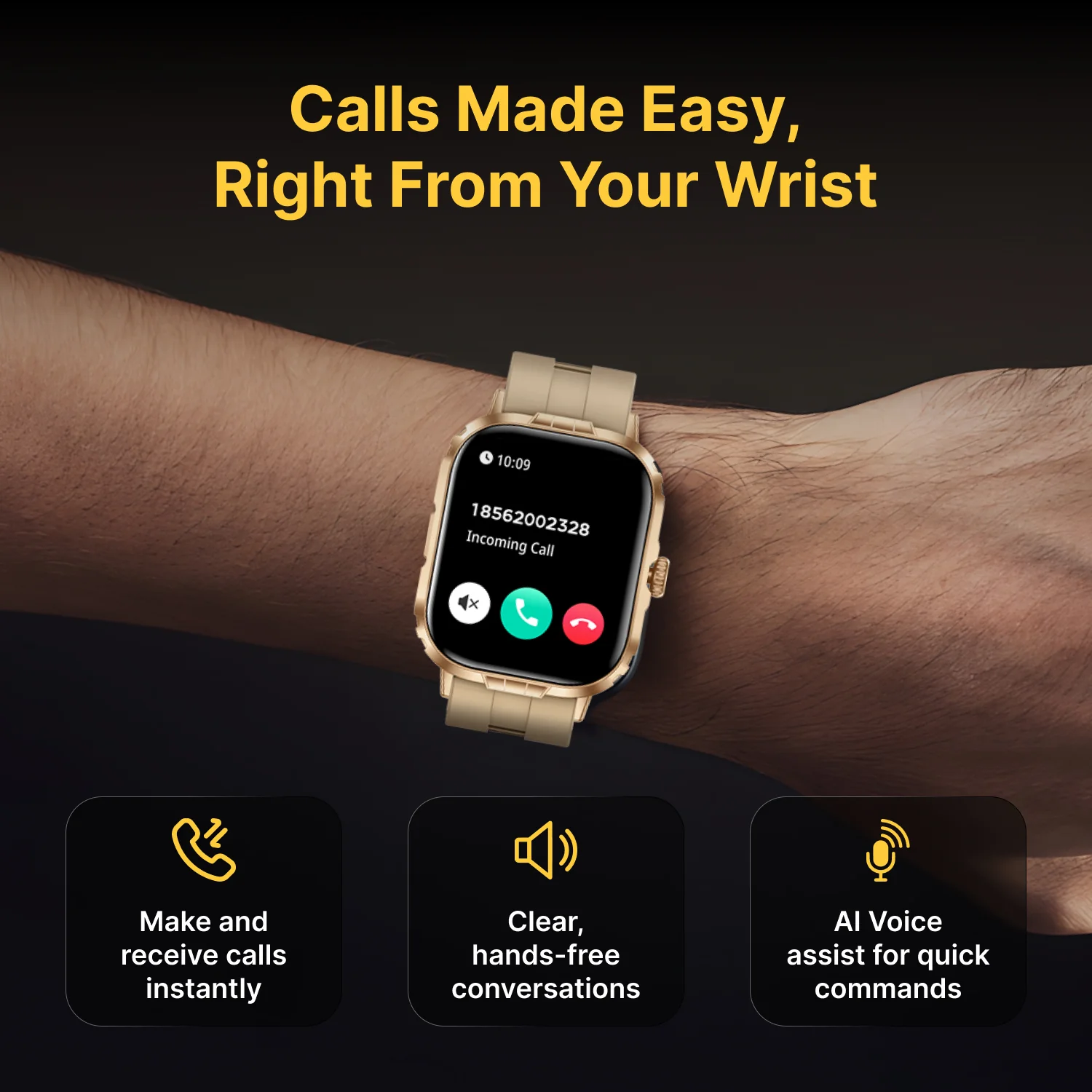 Timex iConnect Go+ 1.83 inches (4.64 cm) Display with Metallic Body and BT Calling Smartwatch For Unisex - TWIXW1001T - Image 6