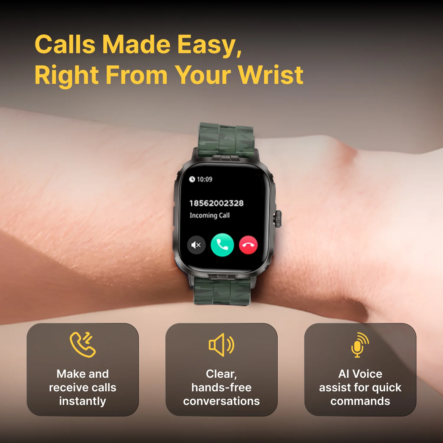 Timex iConnect Go+ 1.83 inches (4.64 cm) Display with Metallic Body and BT Calling Smartwatch For Unisex - TWIXW1003T - Image 5