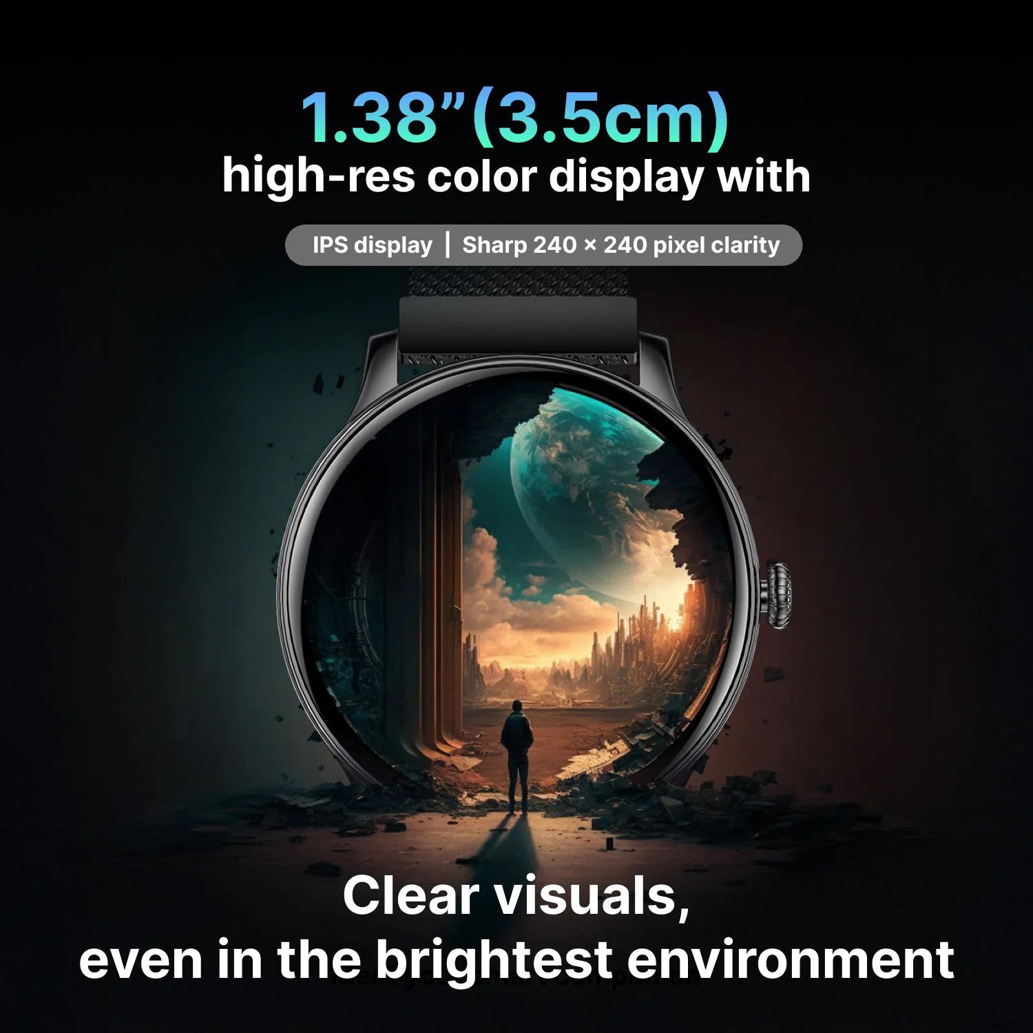 Timex iConnect Pro 1.38(3.50 cm) Display with Functional Crown and BT Calling Smartwatch For Unisex - TWIXW1203T - Image 3