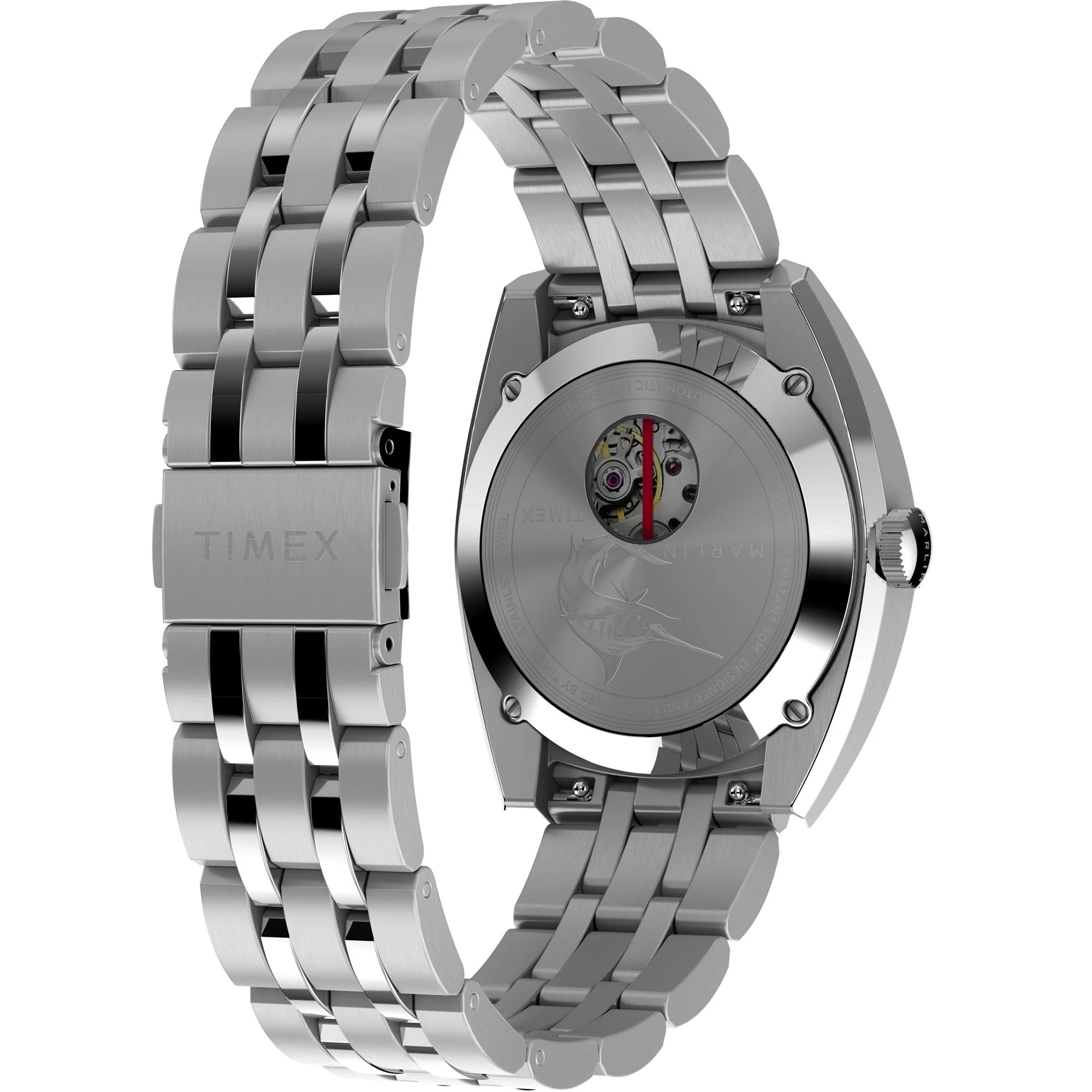 TIMEX Marlin Men Black Tonneau Dial Automatic Analog Watch - TW2W58800UJ - Image 6