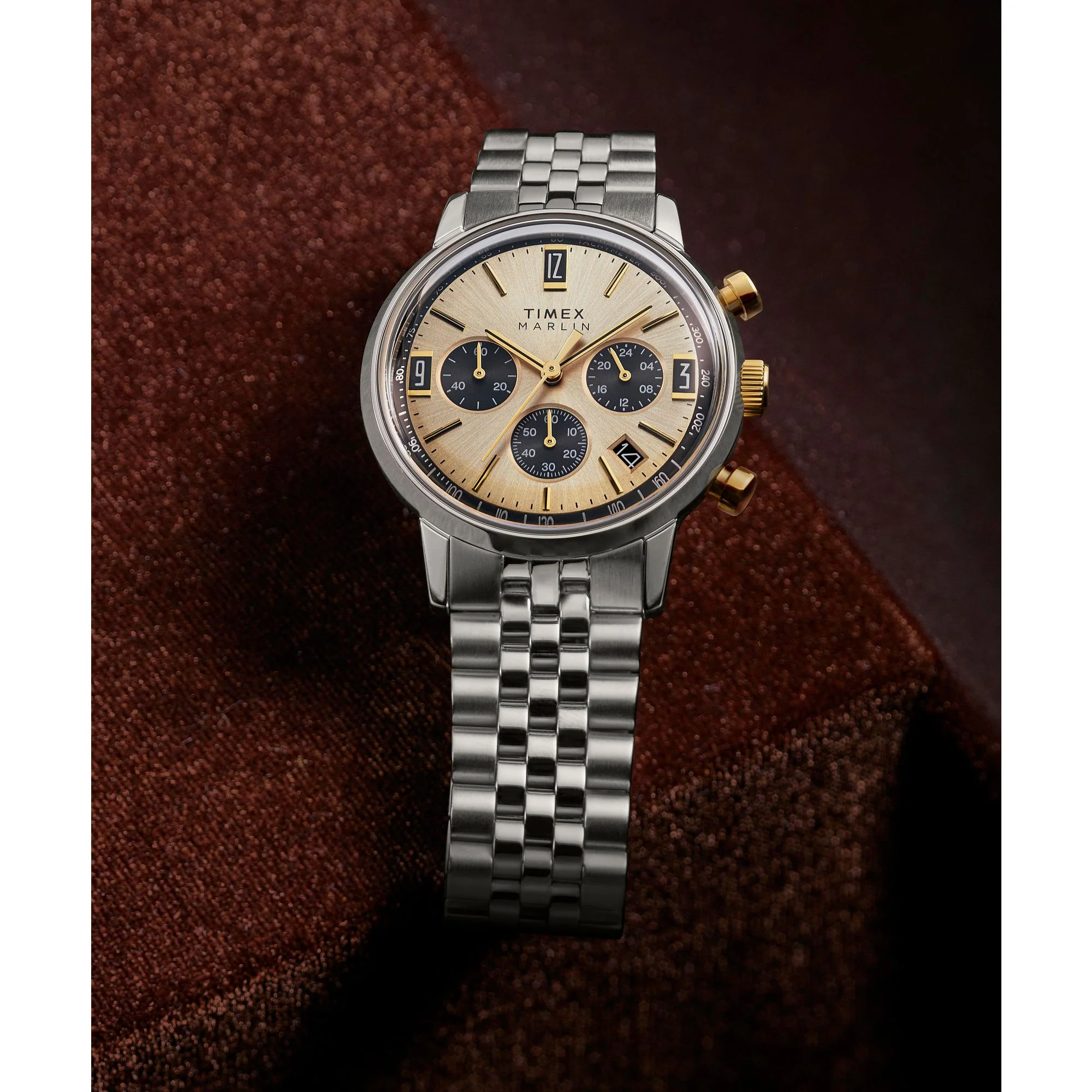 TIMEX Marlin Men Champagne Round Dial Analog Watch - TW2W60100UJ - Image 5