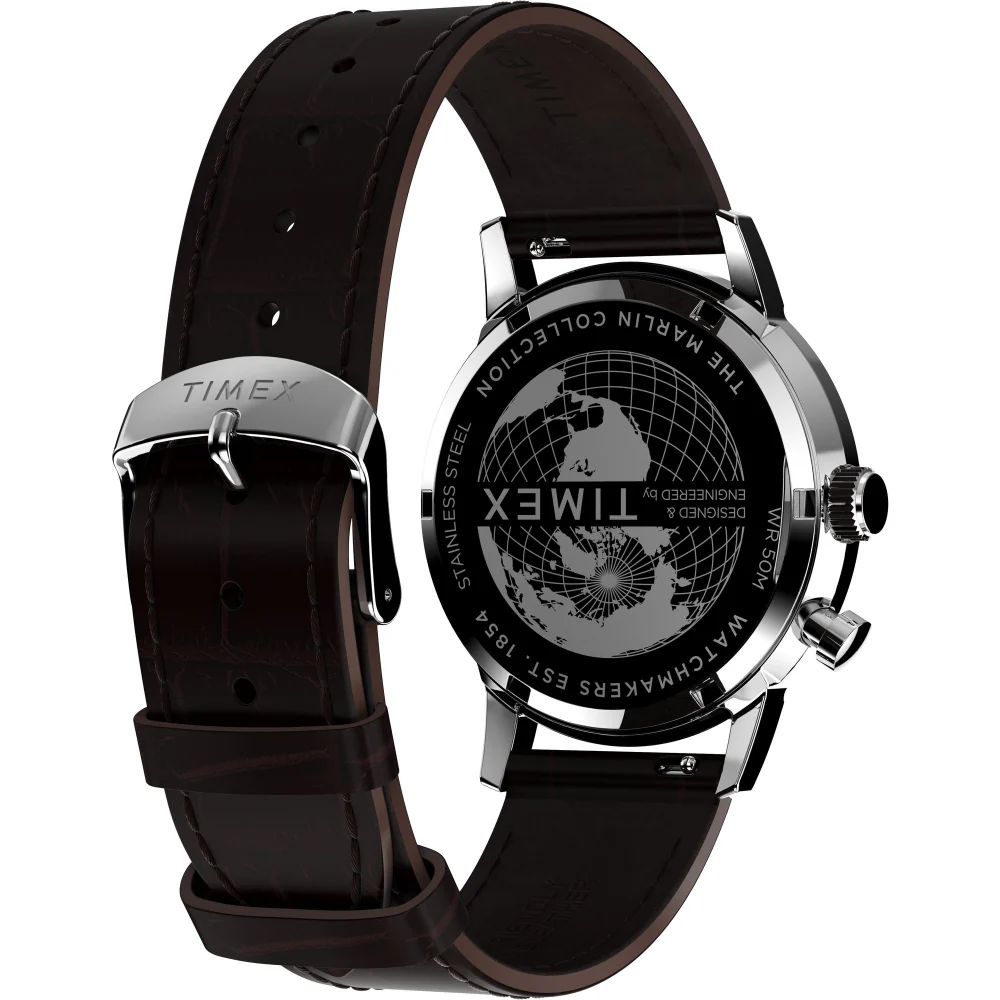Marlin Moon Phase 40mm Leather Strap Watch - Image 2