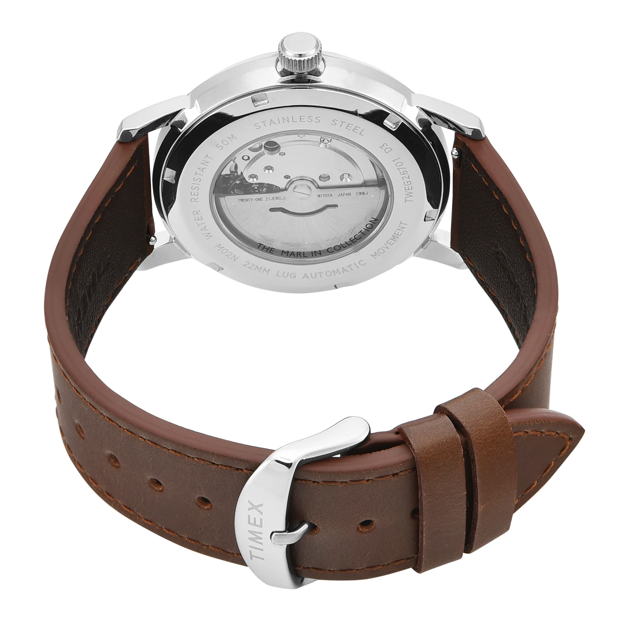 Timex Marlin Pink Round Dial Mechanical Automatic Men's Watch - TWEG26701 - Image 5