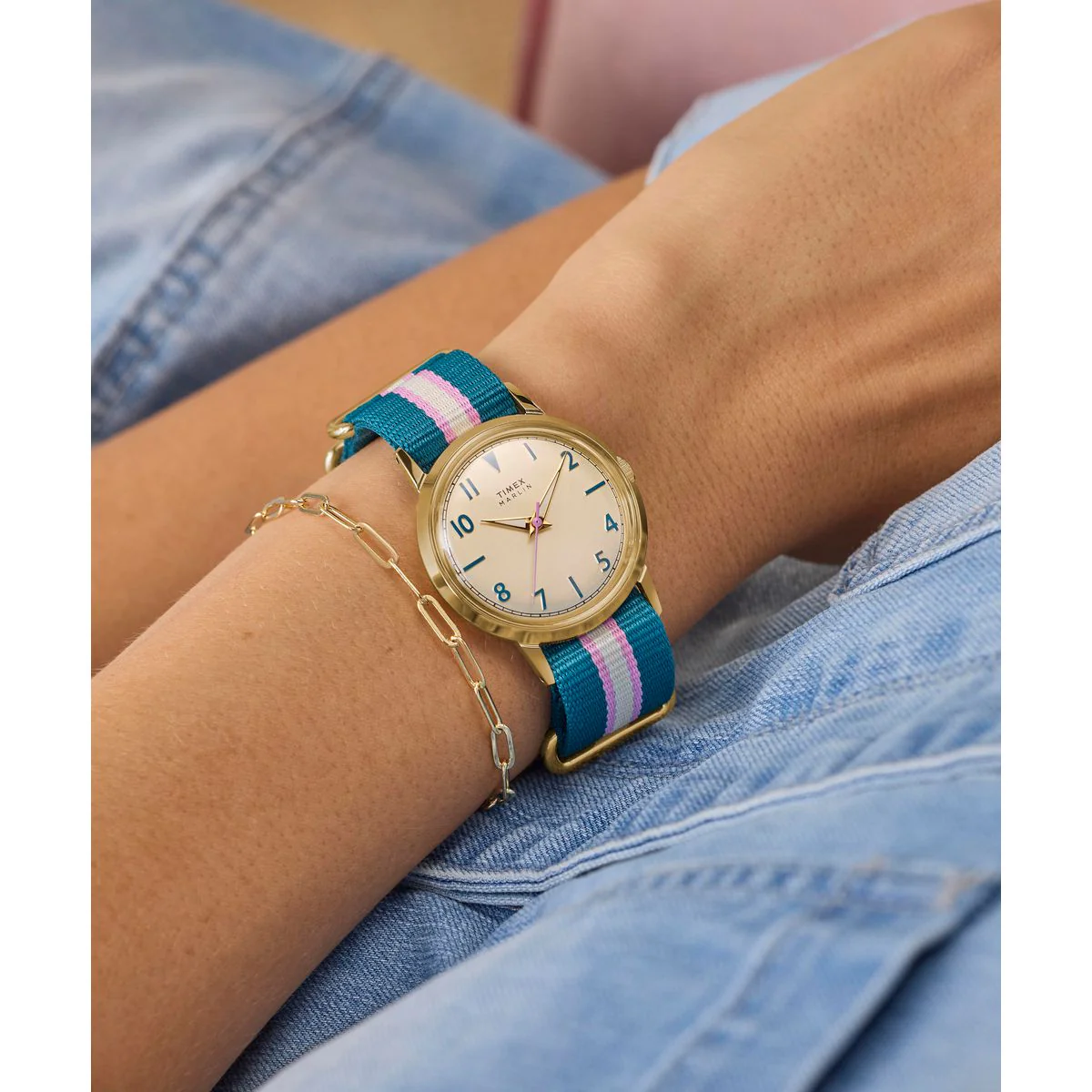 Timex Marlin Round 34mm Beige Dial Analog Women Watch - TW2Y49900UJ - Image 7