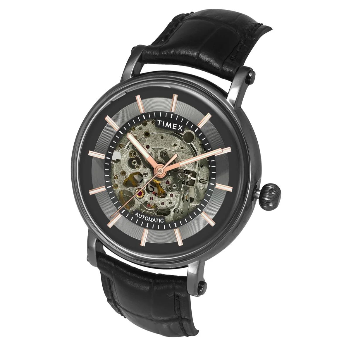 Timex Men Automatic Black Round Stainless Steel Dial Watch- TWEG16720 - Image 2