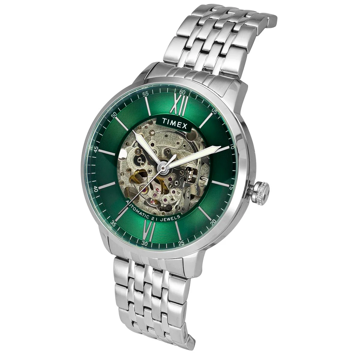 Timex Trend Men Automatic Green Round Stainless Steel Dial Watch - TWEG23502 - Image 2