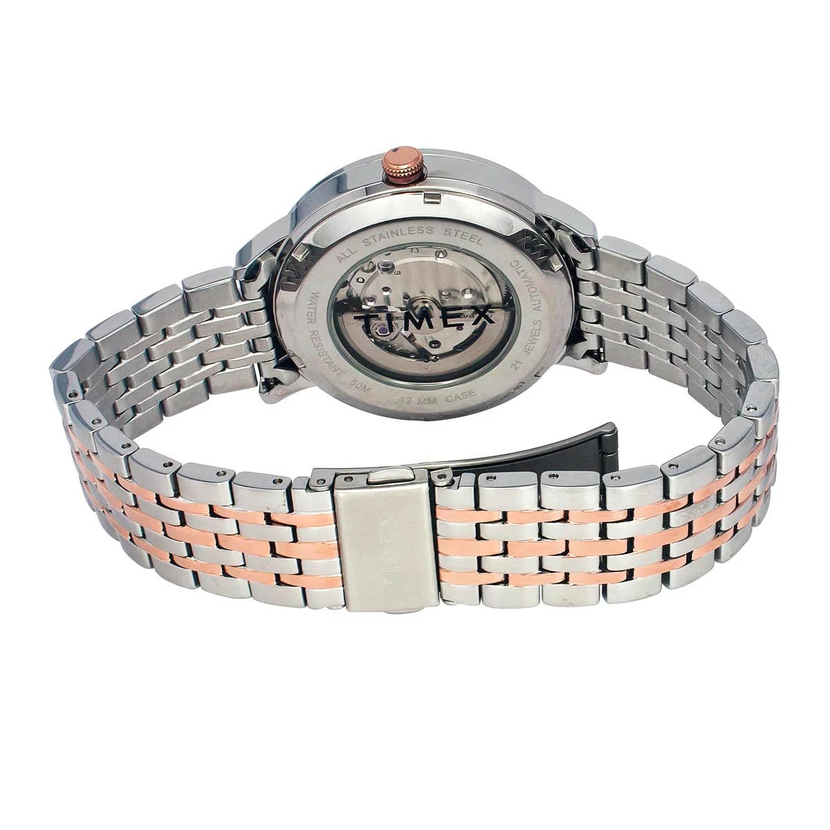 Timex Trend Men Automatic Silver Round Stainless Steel Dial Watch - TWEG23503 - Image 5