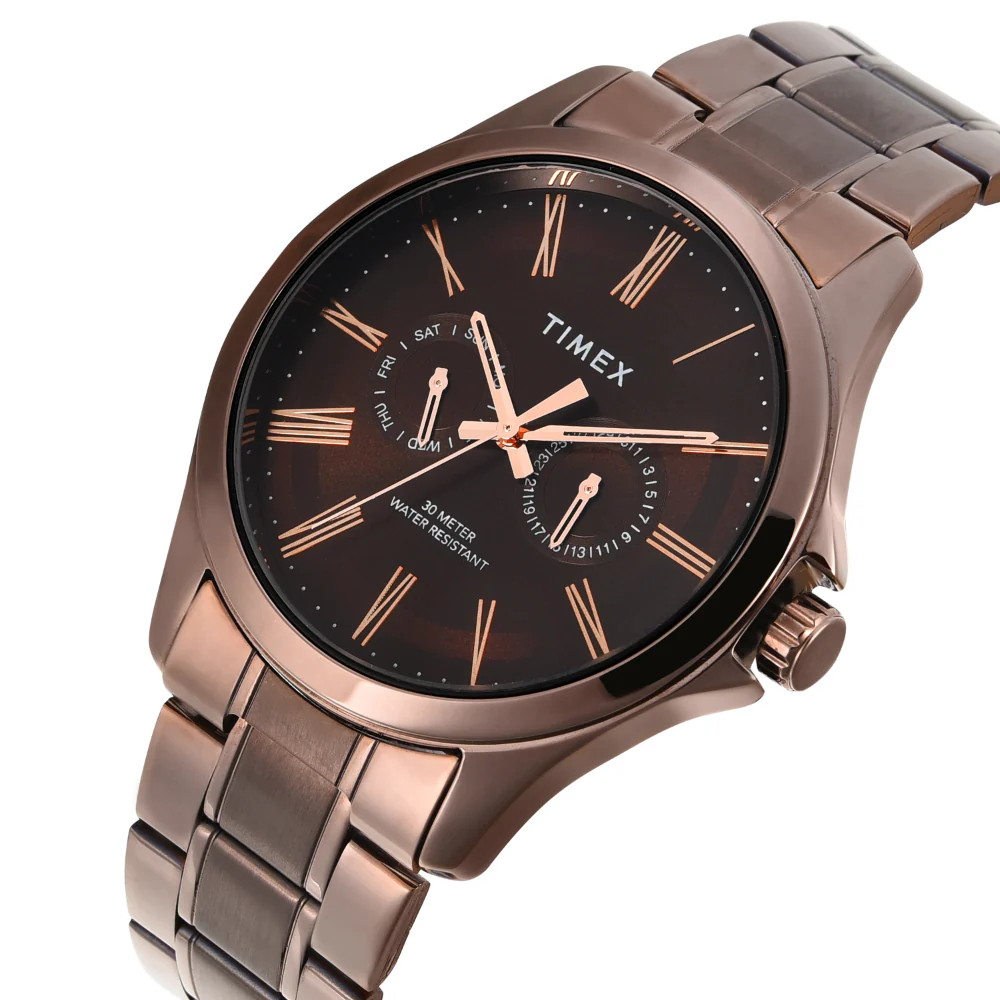 Timex Men Brown Round Analog Dial Watch- TW000X136 - Image 2