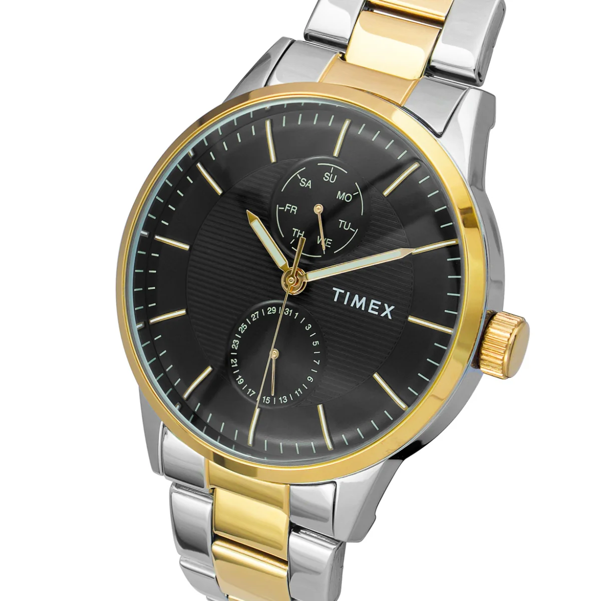Timex Men Multifunction Black Round Brass Dial Watch- TWEG19907 - Image 2