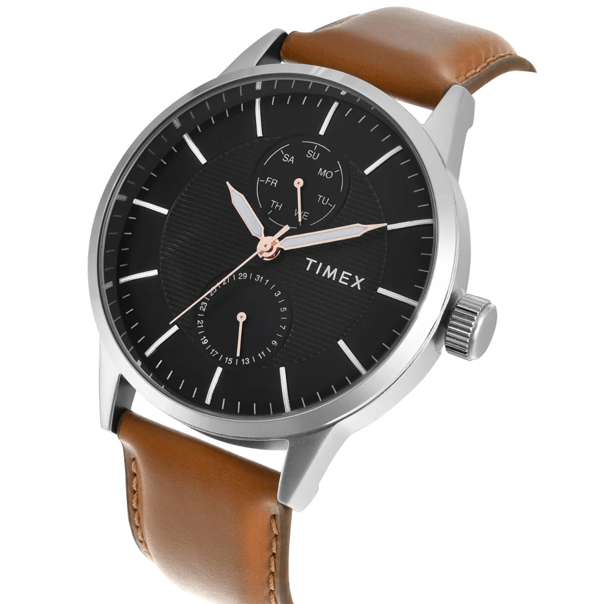 Timex Men Multifunction Black Round Brass Dial Watch- TWEG19913 - Image 2