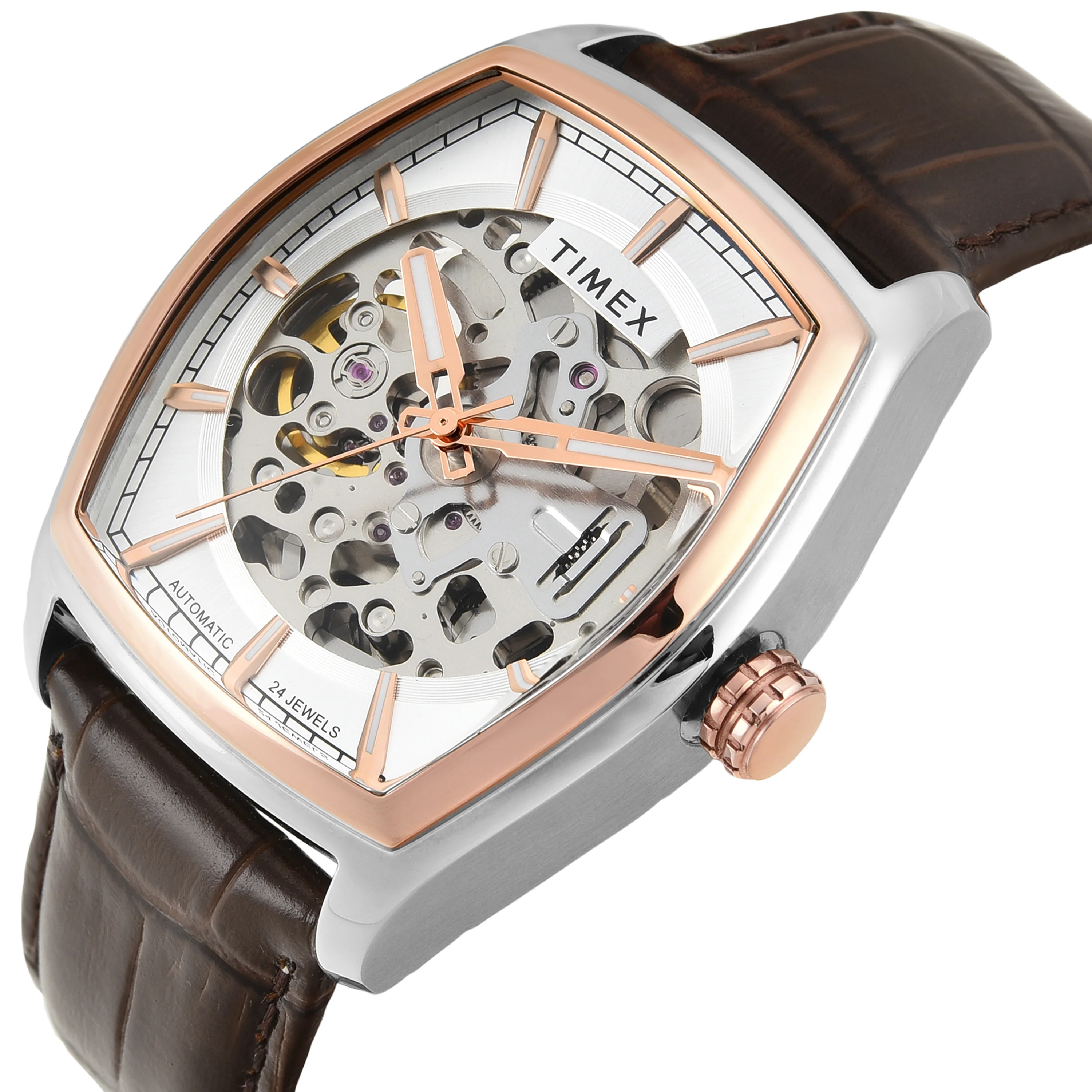 TIMEX Men Silver Rectangle Dial Analog Automatic Watch - TWEG25901 - Image 2