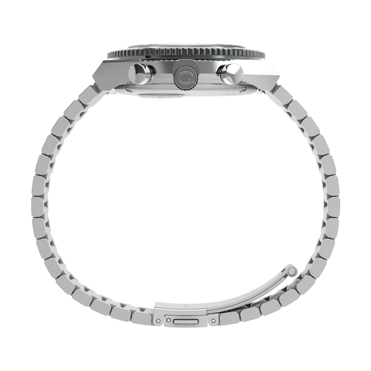 Q Timex 3-Time Zone Chronograph 40mm Stainless Steel Bracelet Watch - Image 5