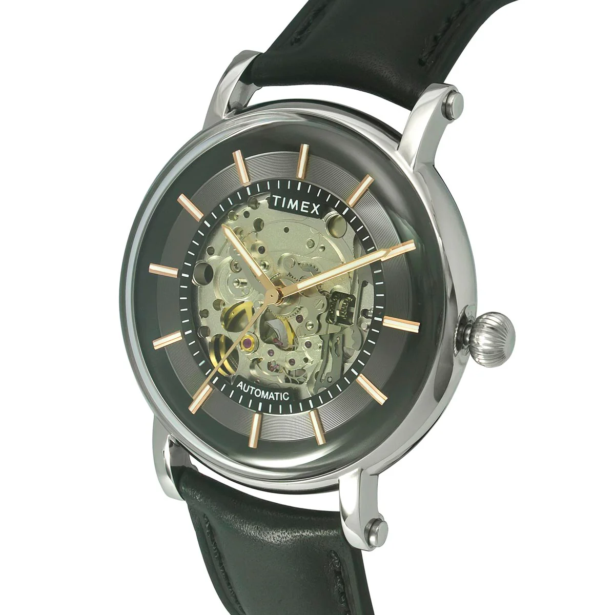 Timex E Class Men's Black Dial Round Case Automatic Function Watch -TWEG16716 - Image 3